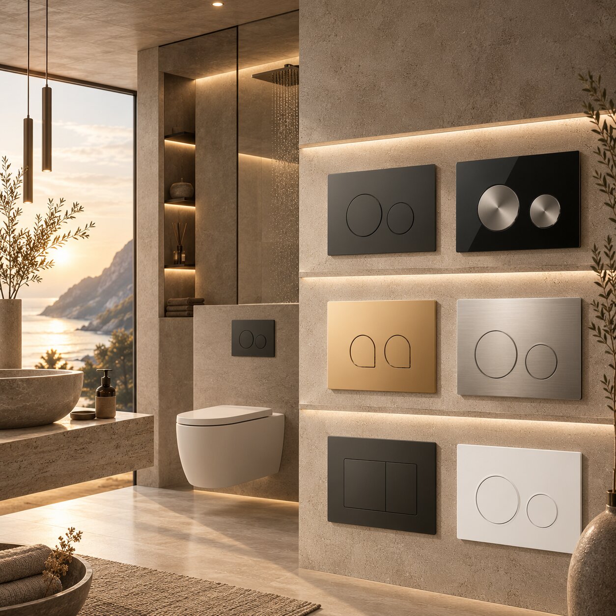 Drückerplatten fürs WC: Design, Farben und Materialien für jedes Badezimmer