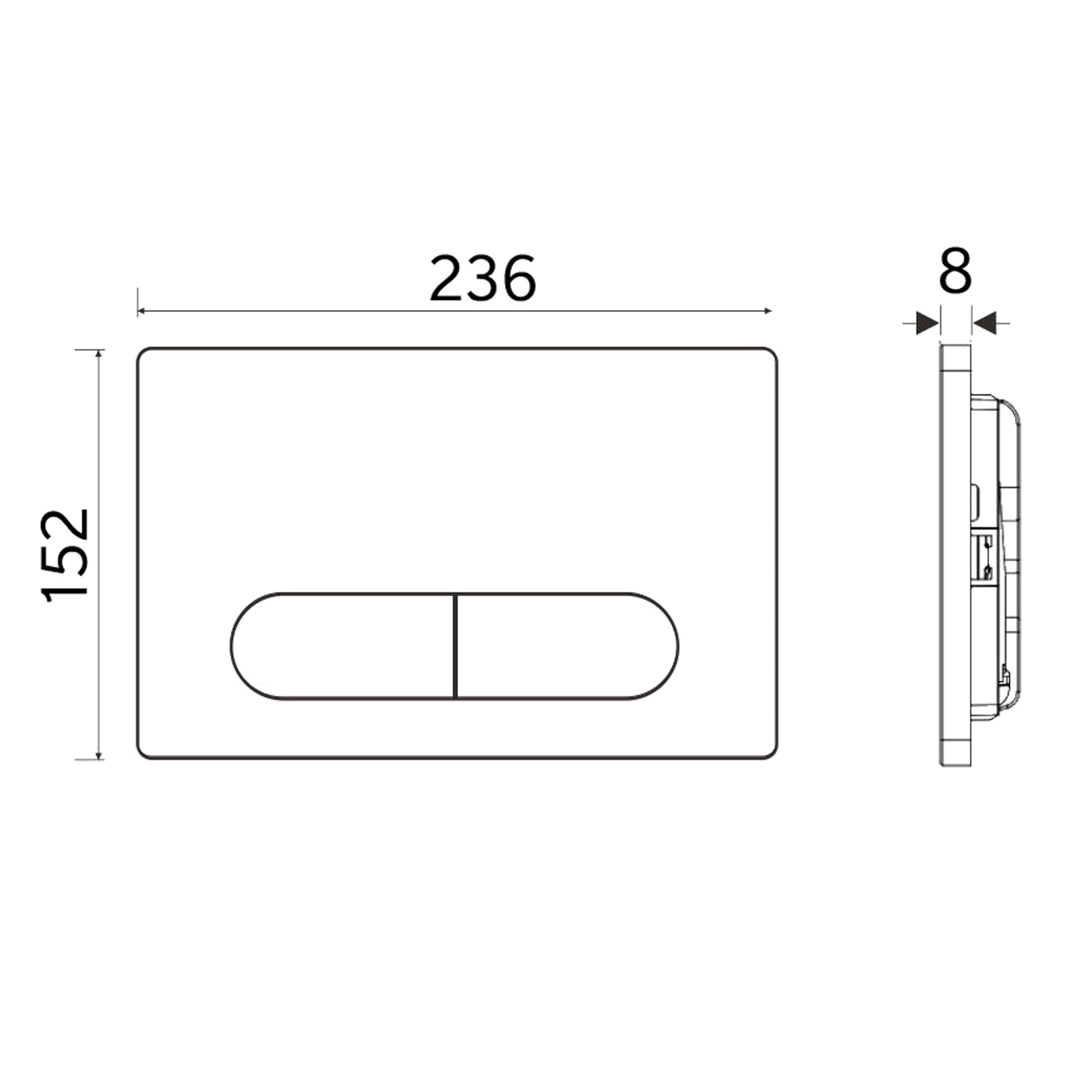 Push Plate Matte White ABS Compatible with Geberit Duofix Sigma / DELTA 2 Dual Flush