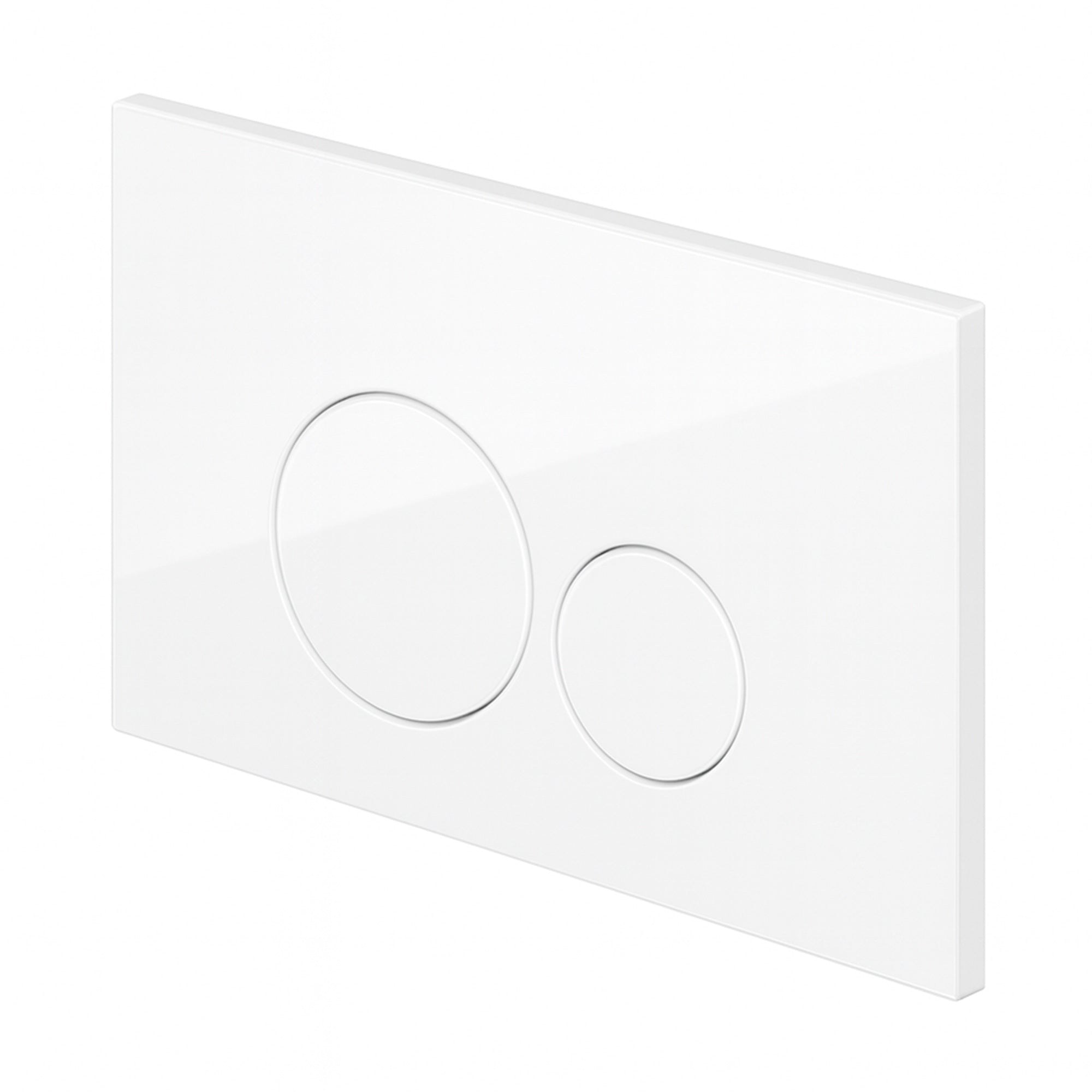 Push Plate Glossy White ABS Round Buttons Compatible with Geberit Duofix Sigma / DELTA 2 Dual Flush