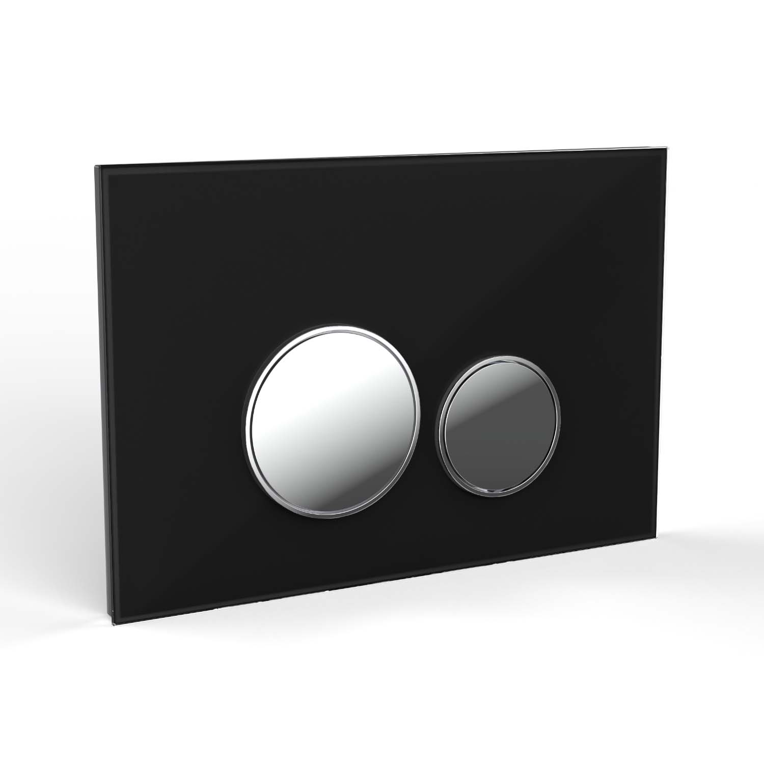 Plaque de commande en verre noir compatible avec Geberit Duofix Sigma (UP 320) à double chasse