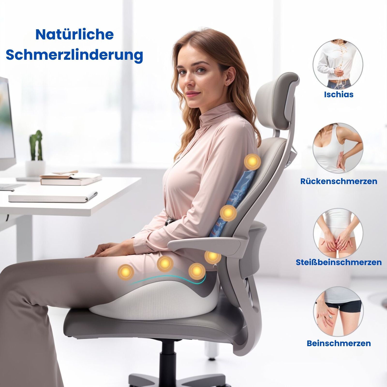 Cuscino ortopedico per seduta in memory foam Visco