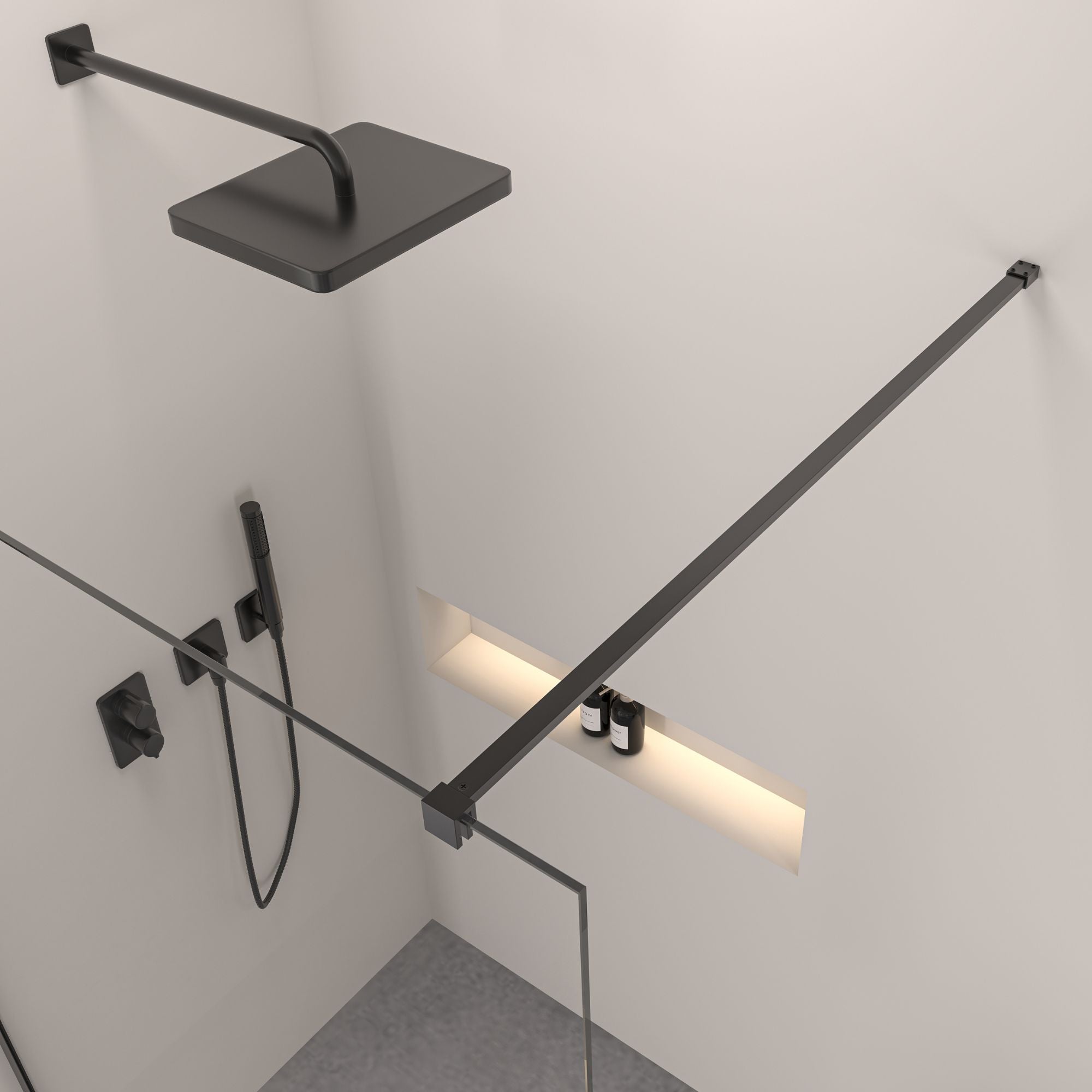 Walk-In Duschtrennwand 10mm ESG Glas 80-160 cm