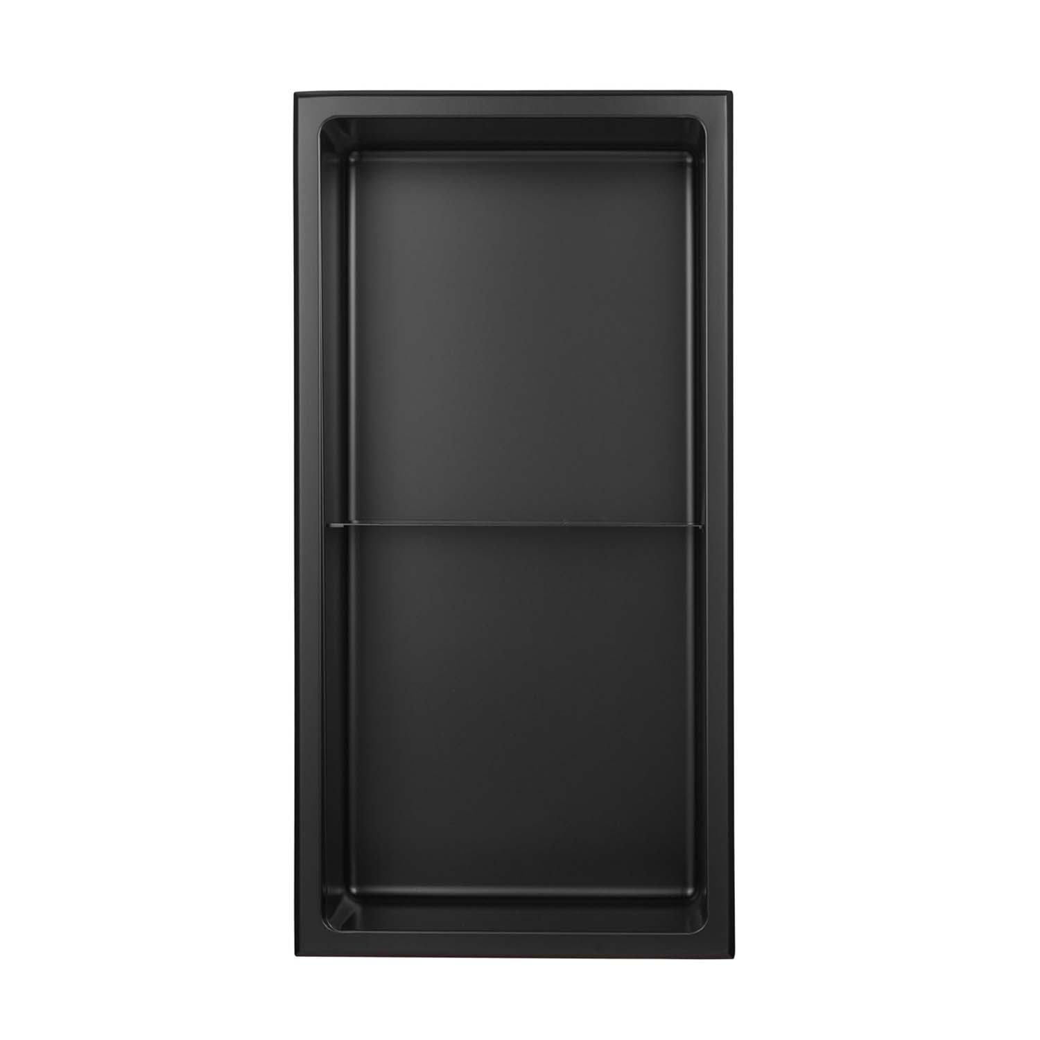 Niche murale Stilform en acier inoxydable noir mat 60x30 cm avec séparation