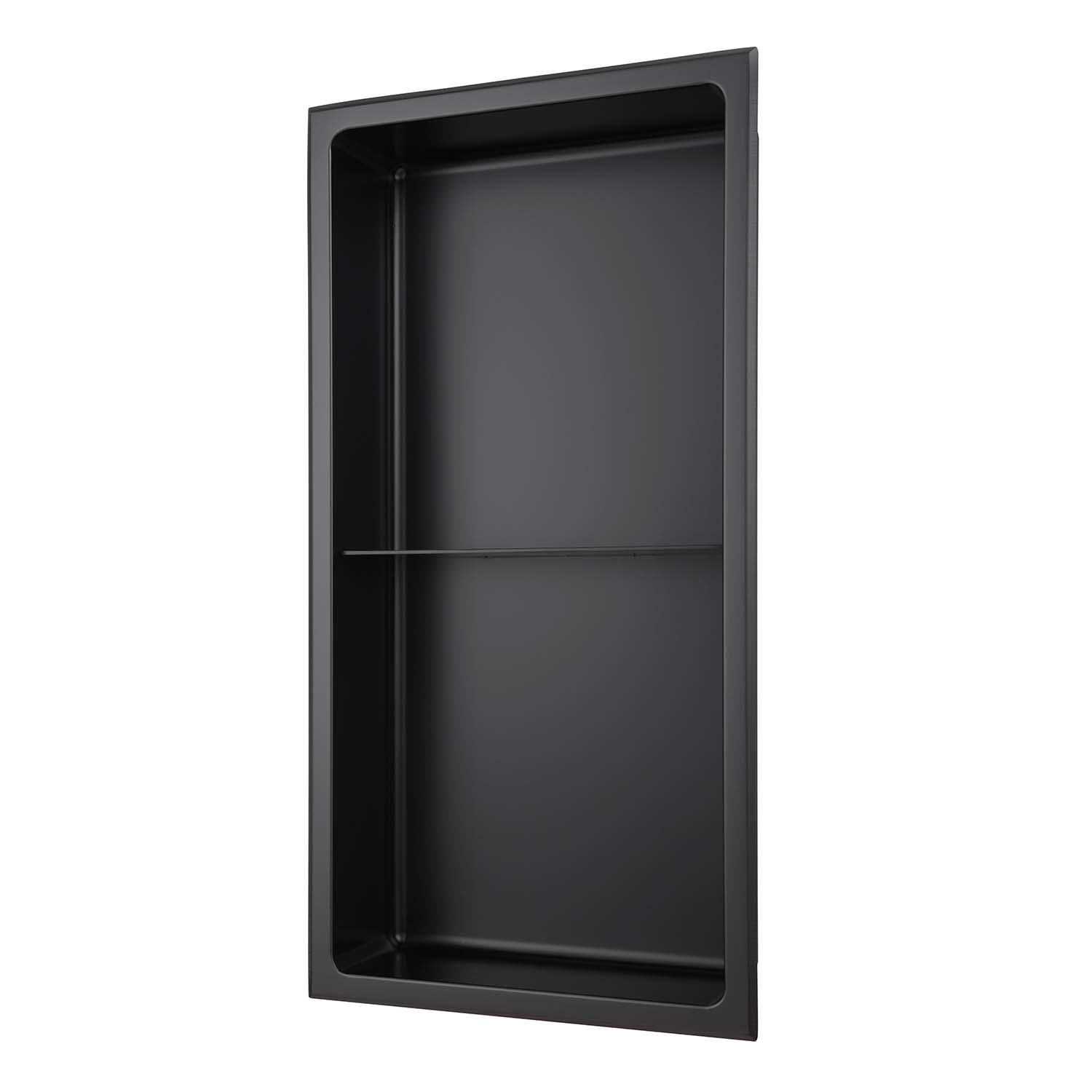 Niche murale Stilform en acier inoxydable noir mat 60x30 cm avec séparation