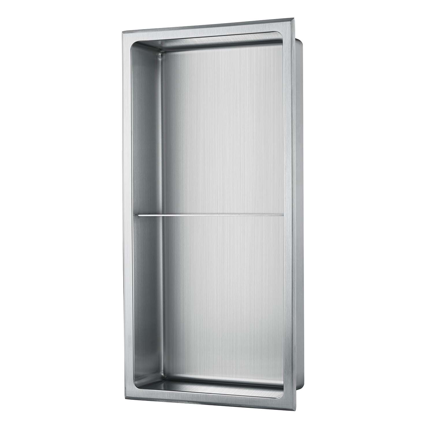 Stilform wall niche brushed stainless steel in 60x30 with subdivision