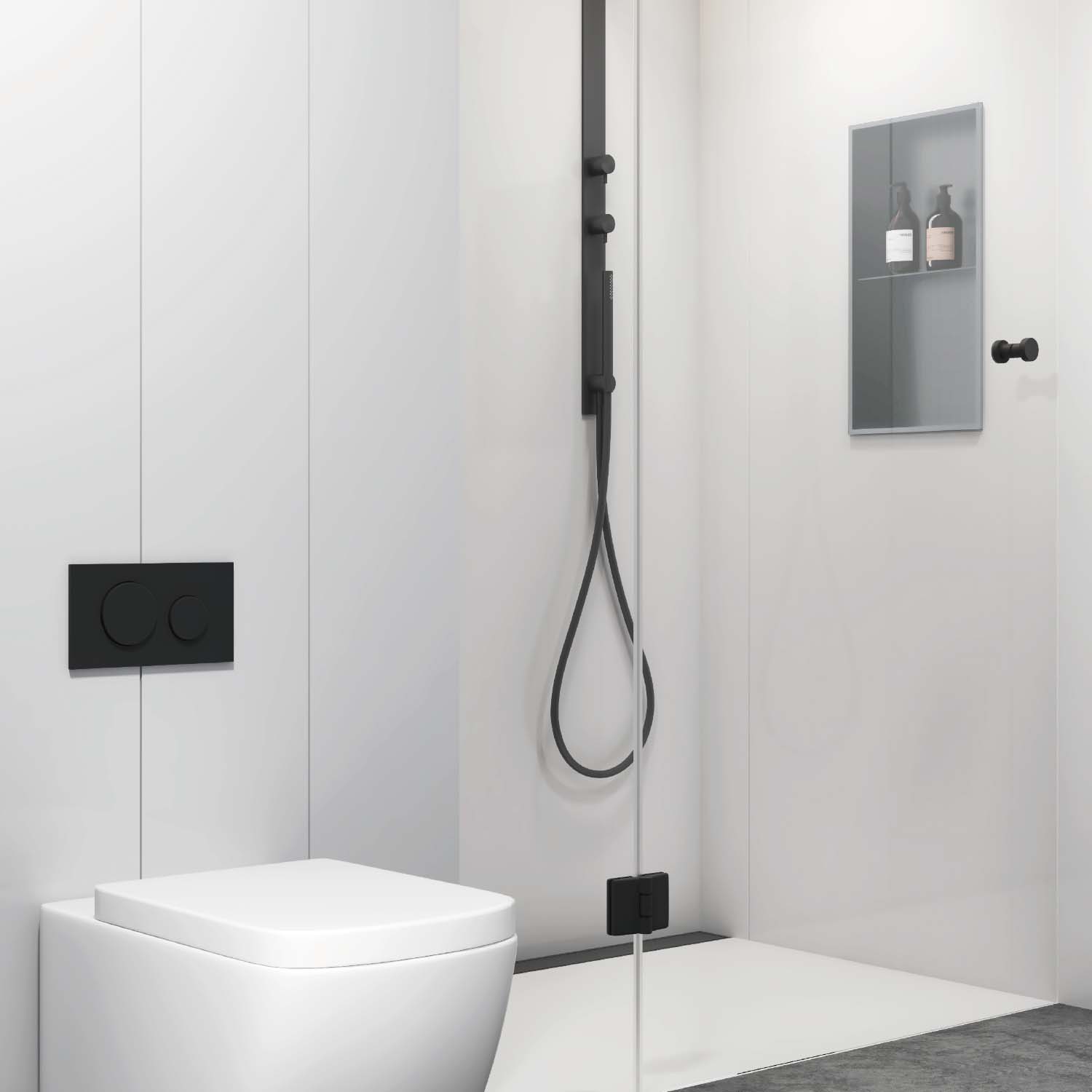 Niche murale Stilform en acier inoxydable brossé 60x30 avec séparation