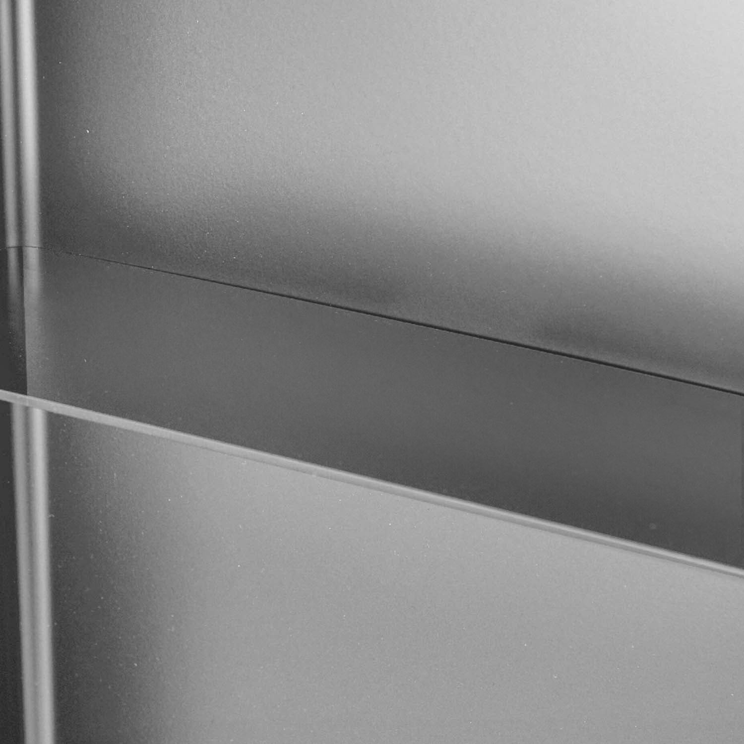 Niche murale Stilform 90 x 30 cm en acier inoxydable brossé avec 2 étagères, étagère de douche