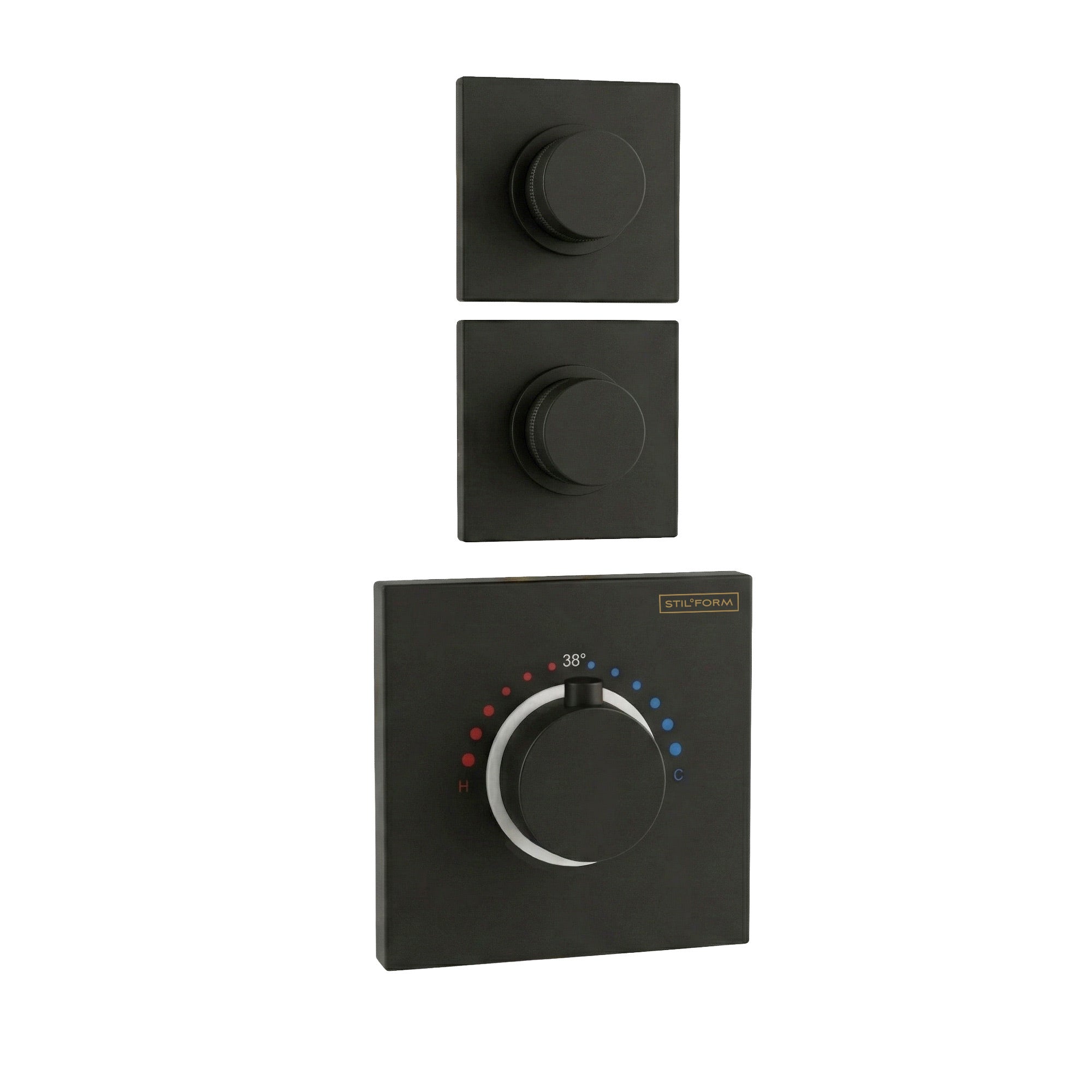 Soho 2 Wege Unterputz Thermostat Armatur Schwarz Matt