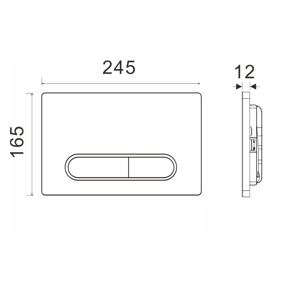 Drückerplatte Weiß Glanz mit Chrom Umrandung Kompatibel zu Geberit Duofix Sigma / DELTA 2 Mengenspülung