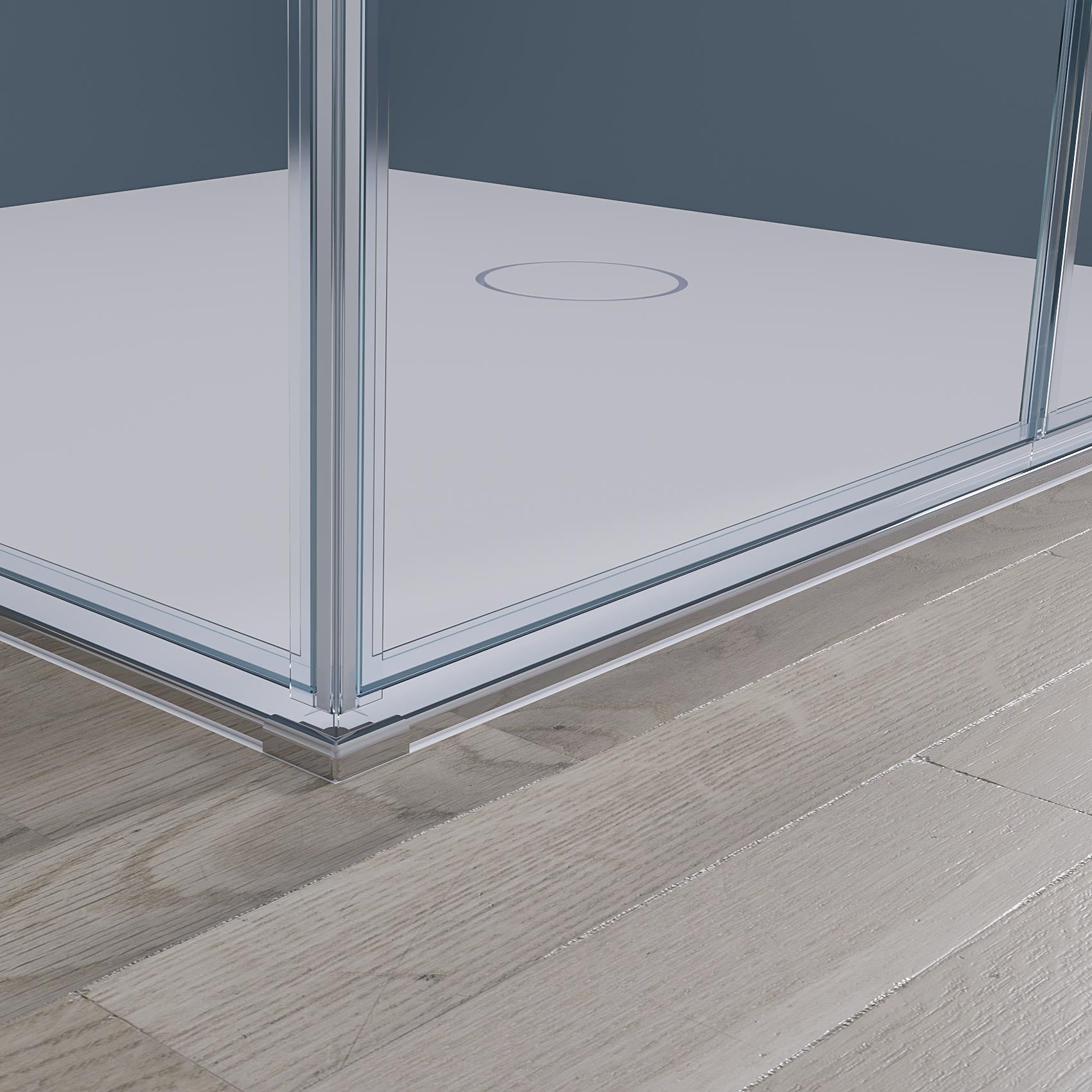 Cabina doccia angolare con porte girevoli – vetro di sicurezza da 8 mm in cromo, varie dimensioni