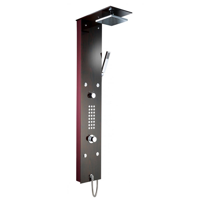 XXL Glas Duschpaneel "Mahagoni" mit 4 Massagejets Thermostat