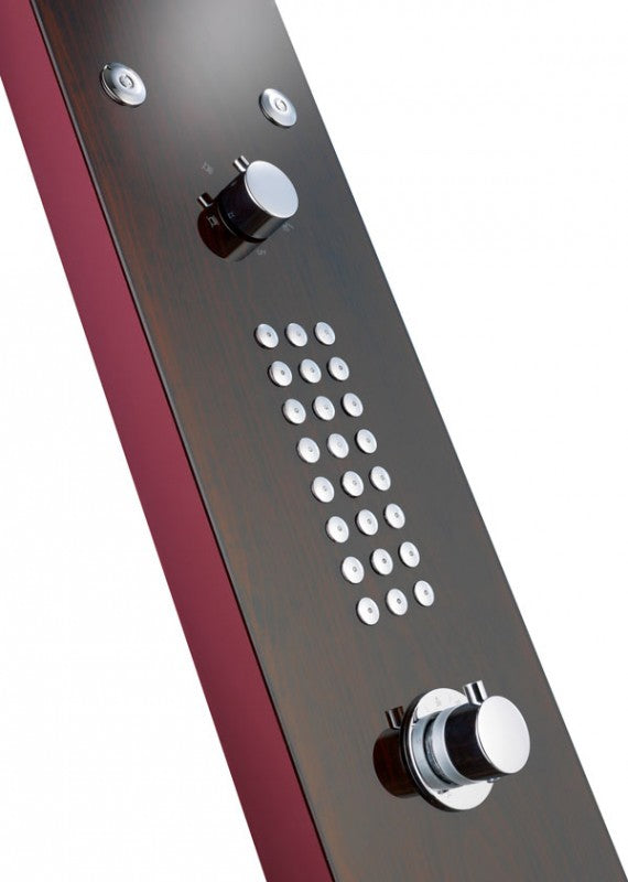 XXL Glas Duschpaneel "Mahagoni" mit 4 Massagejets Thermostat
