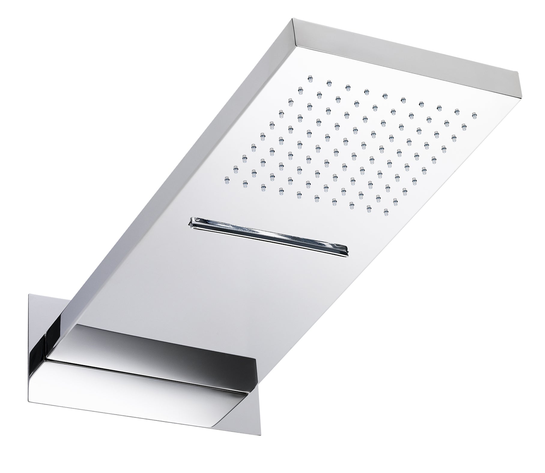 Douche de tête murale SP-W01 en acier inoxydable chromé avec bec cascade
