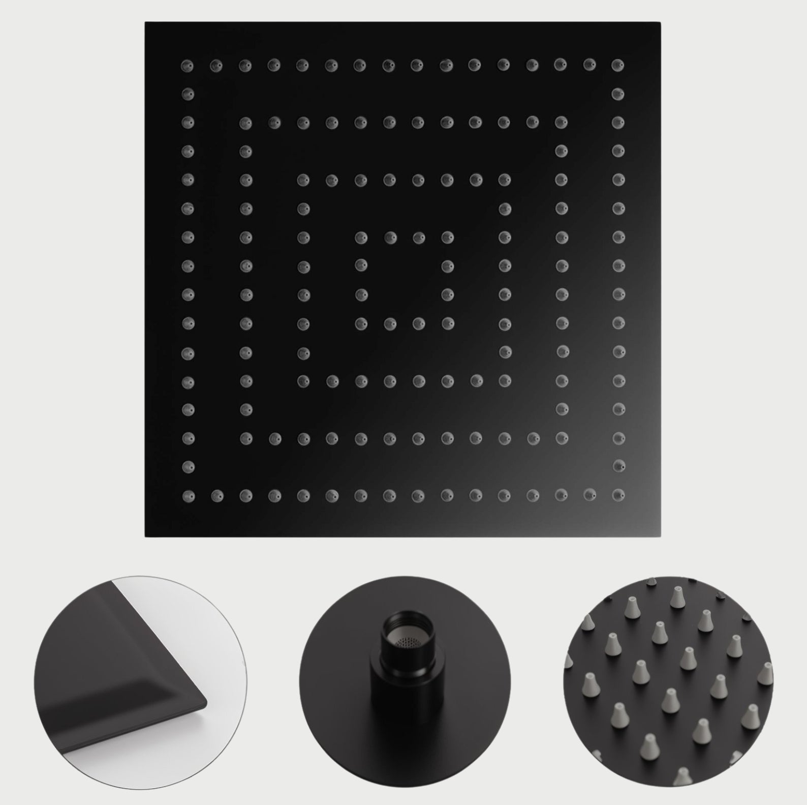 Douchette de luxe Stilform en acier inoxydable 30x30 cm ULTRA PLATE noire mate