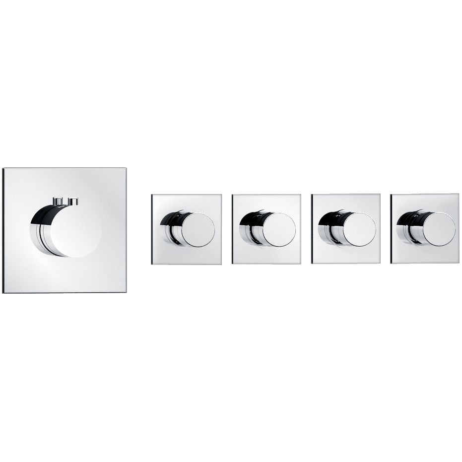 Mitigeur thermostatique encastré Soho 4 voies, corps d'encastrement inclus