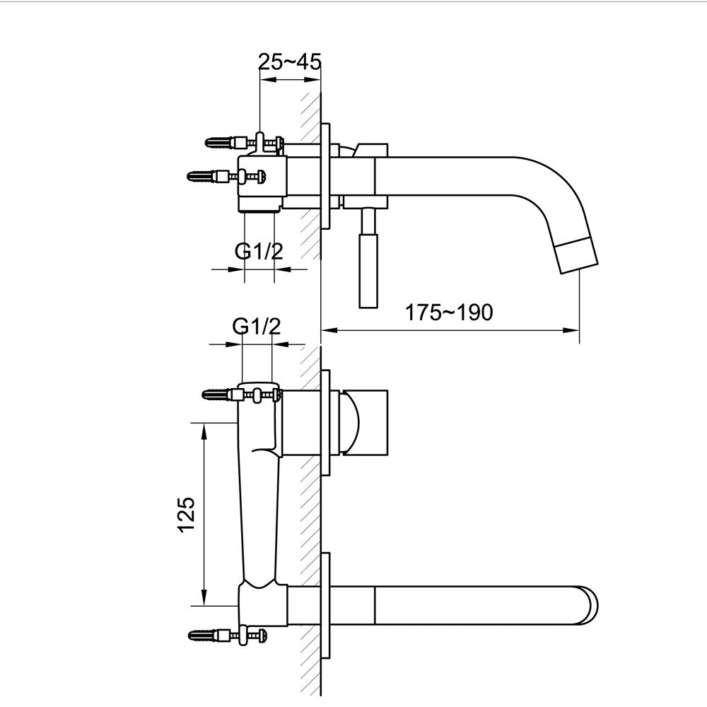 Mitigeur monocommande encastré Highline incluant corps principal