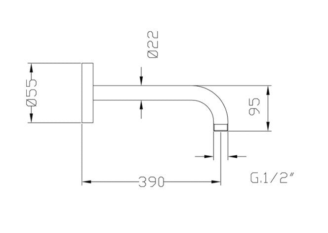 Support mural pour pomme de douche en laiton massif chromé, rond