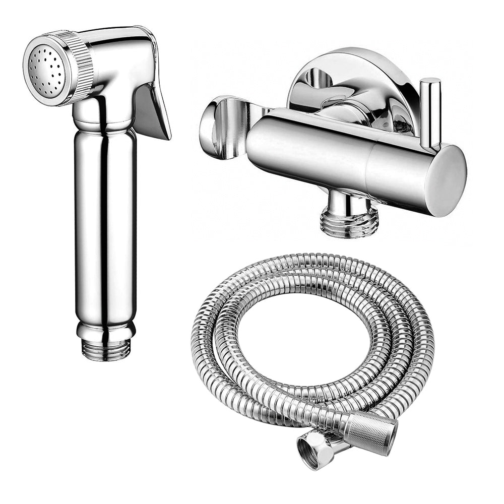 Set completo di doccetta manuale per WC/bidet con valvola di chiusura – Rotonda