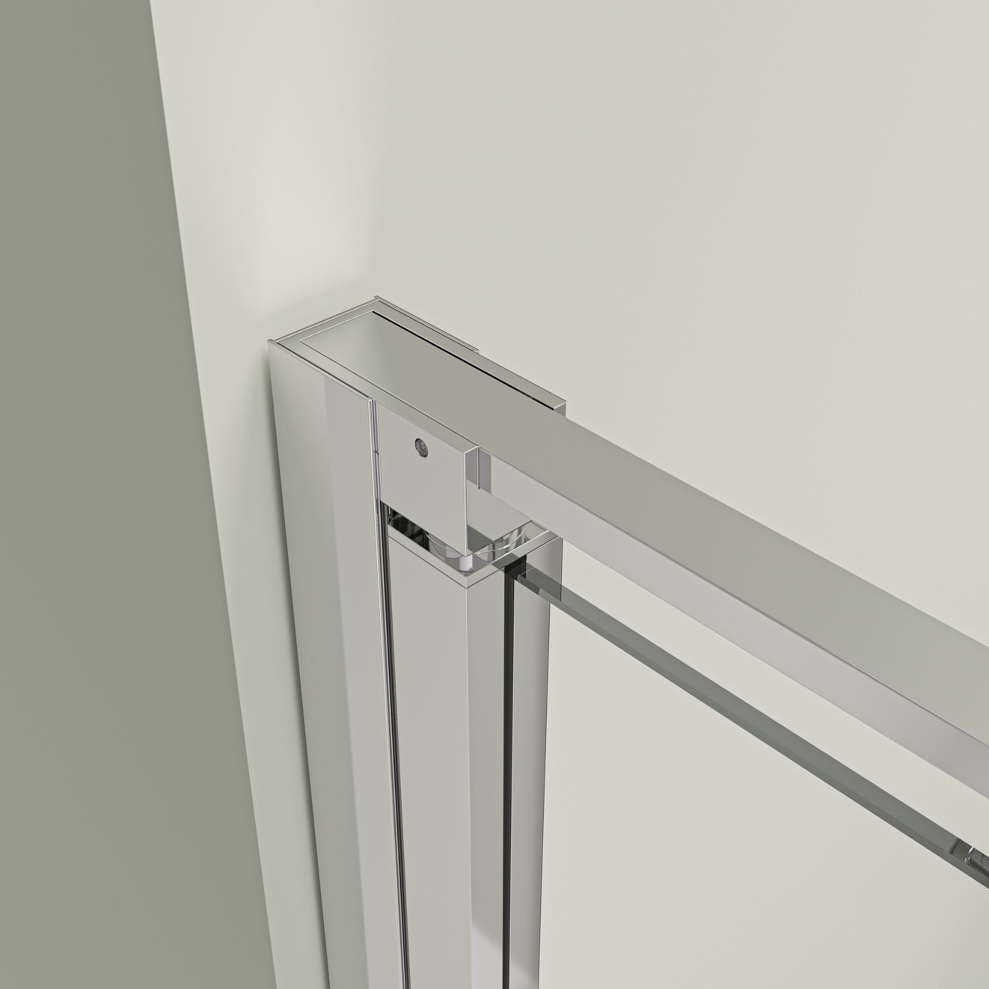 Box doccia ad angolo con porta a battente – Vetro di sicurezza 8 mm, profilo cromato, diverse misure