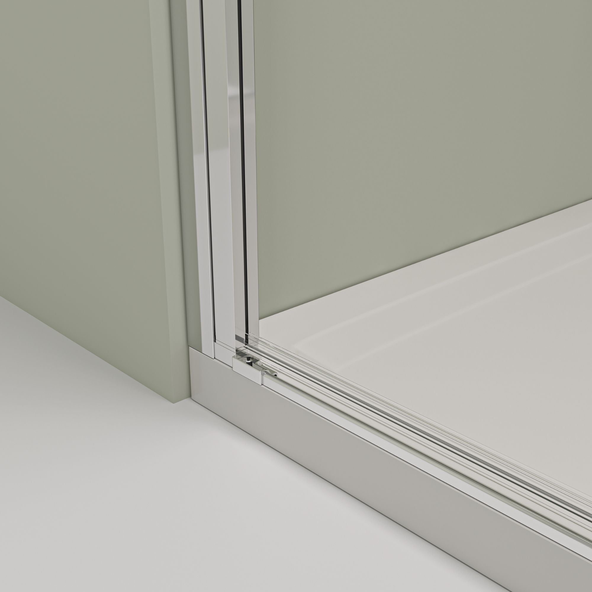 Box doccia ad angolo con porta a battente – Vetro di sicurezza 8 mm, profilo cromato, diverse misure