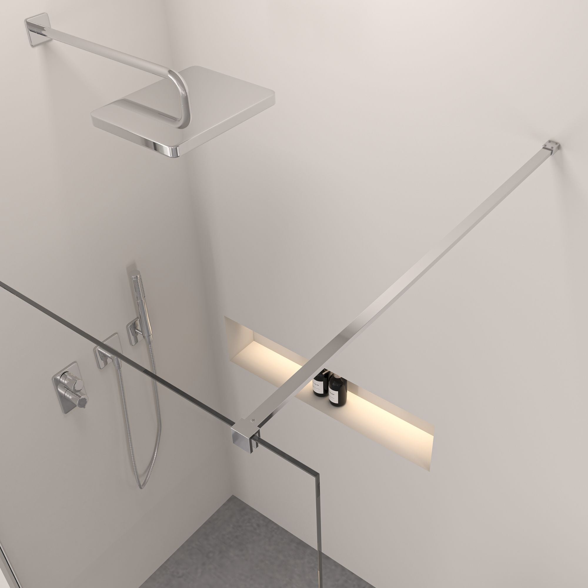 Walk-In Duschtrennwand 10mm ESG Glas 80-160 cm