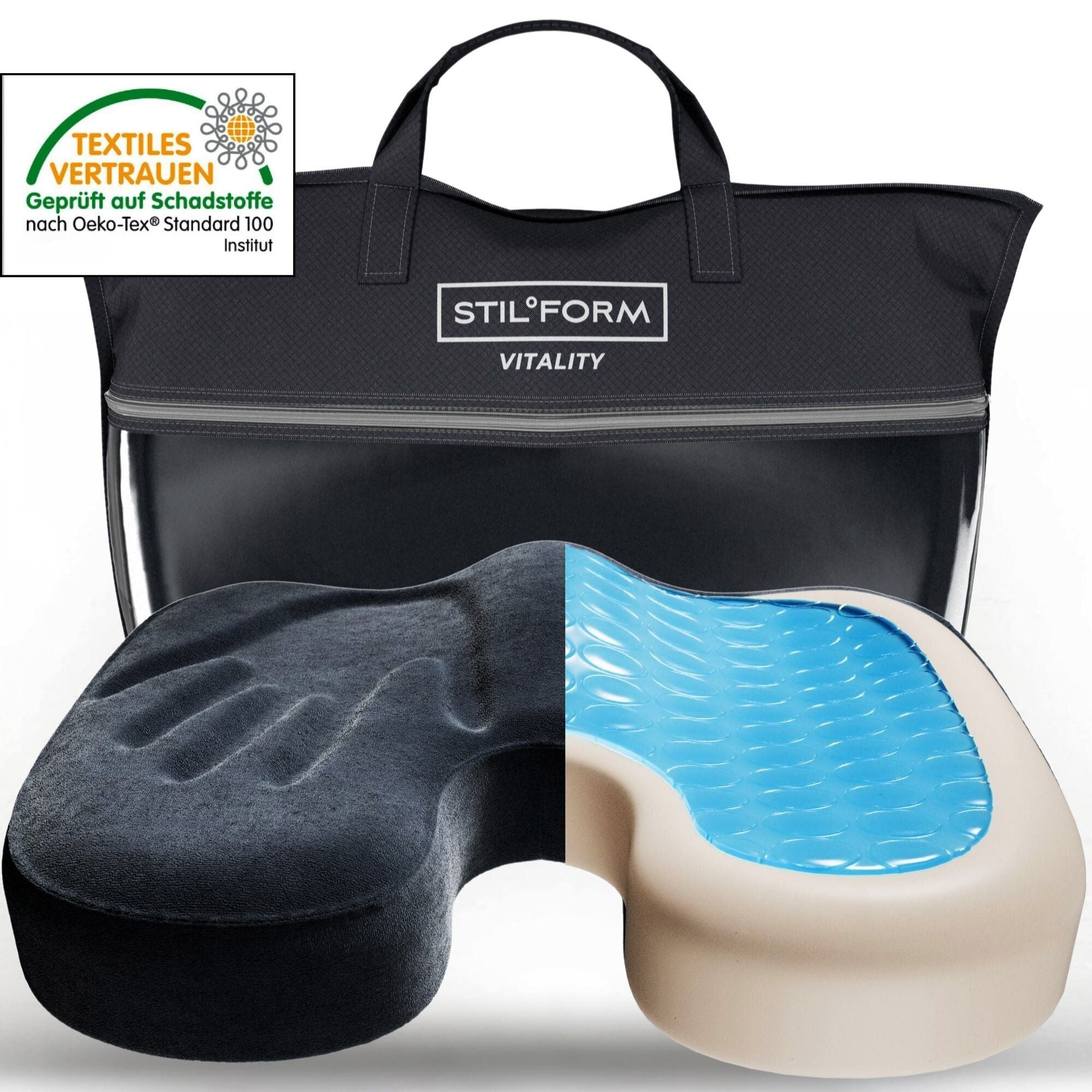 Cuscino ergonomico da seduta in schiuma memory e gel