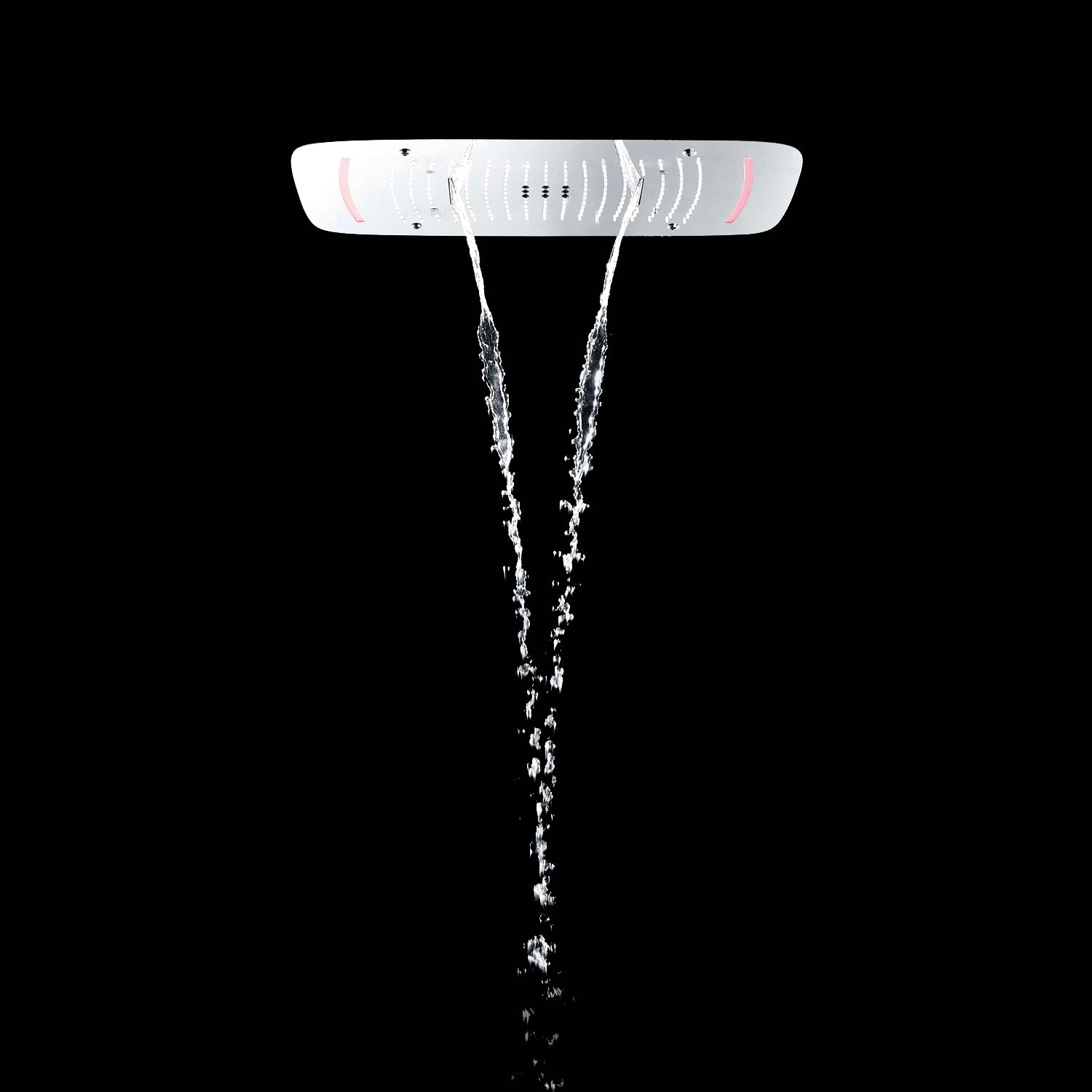 Stilform Design XL Pomme de douche LED effet pluie 68x43 cm Soho 2.0 en noir mat