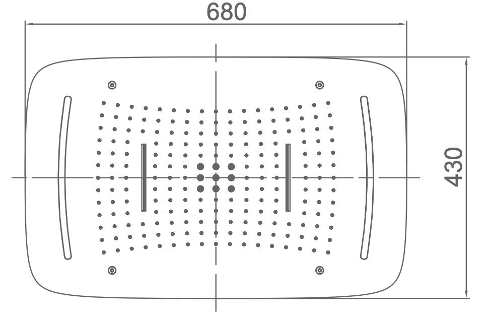 Stilform Design XL Pomme de douche LED effet pluie 68x43 cm Soho 2.0 en noir mat