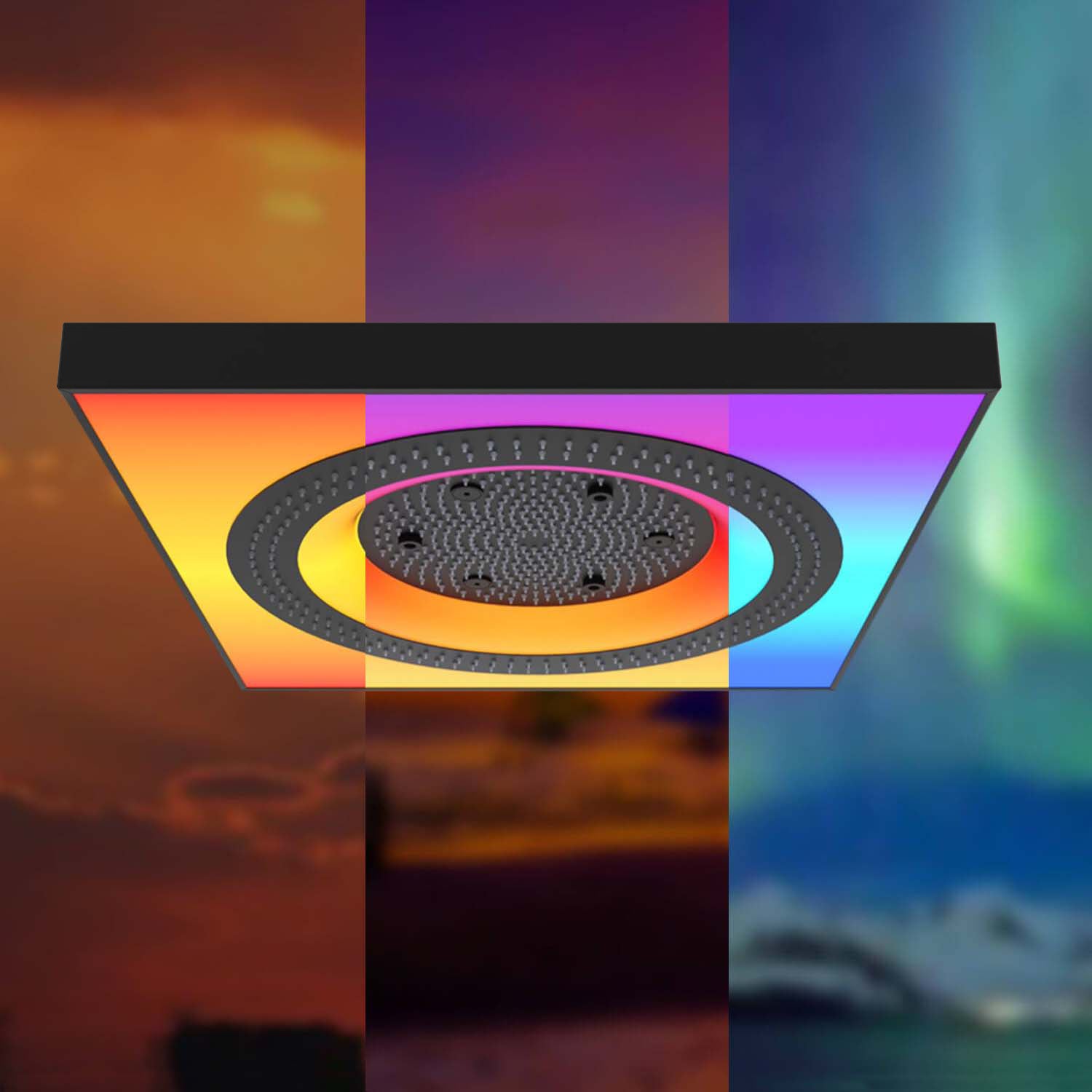 Douche à effet pluie intelligente Park 2.0 60x60 LED spectre complet