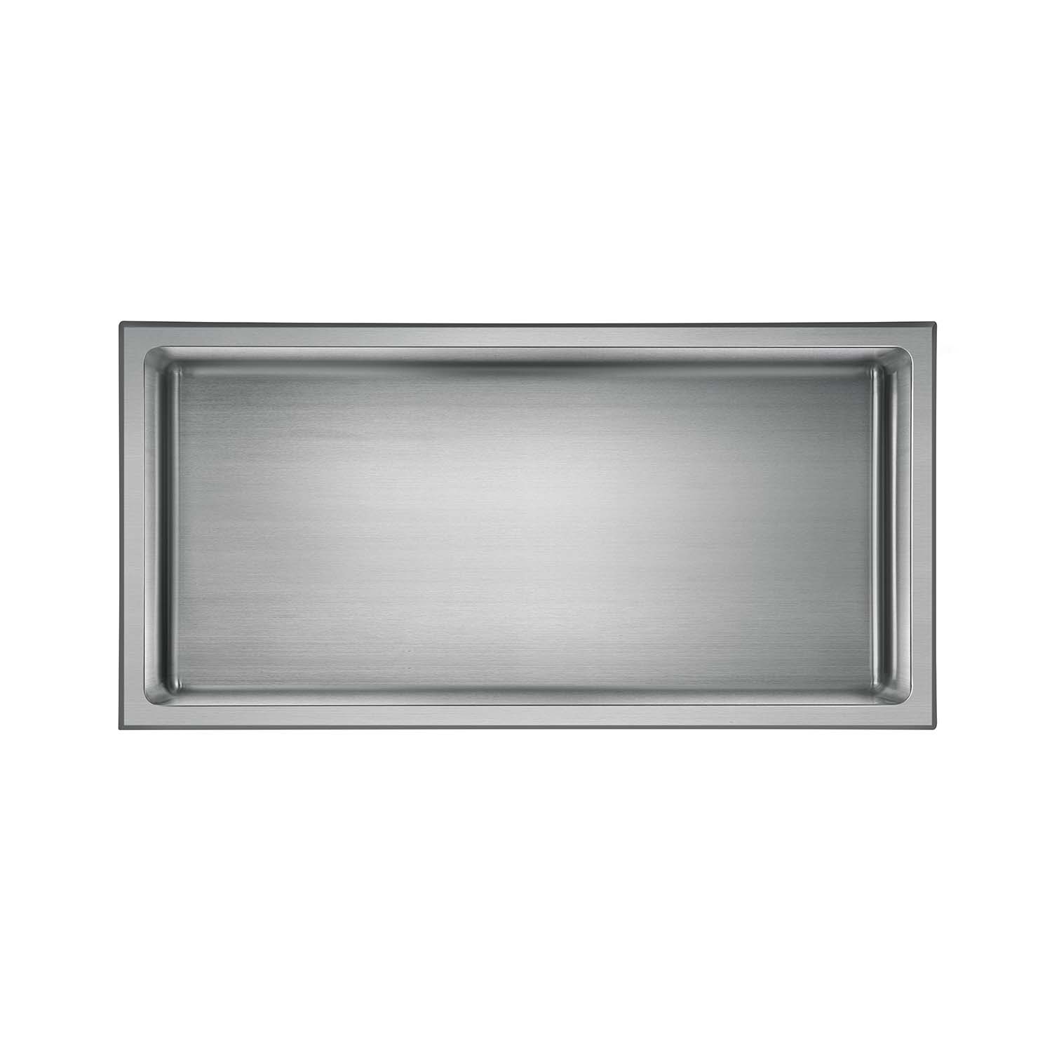Nicchia da parete Stilform in acciaio inox spazzolato, disponibile in 30x30, 60x30 o 90x30 cm