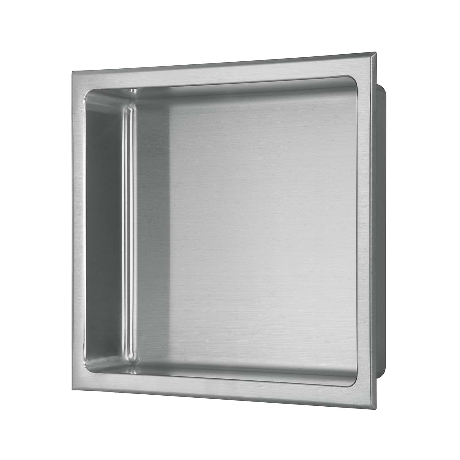 Nicchia da parete Stilform in acciaio inox spazzolato, disponibile in 30x30, 60x30 o 90x30 cm