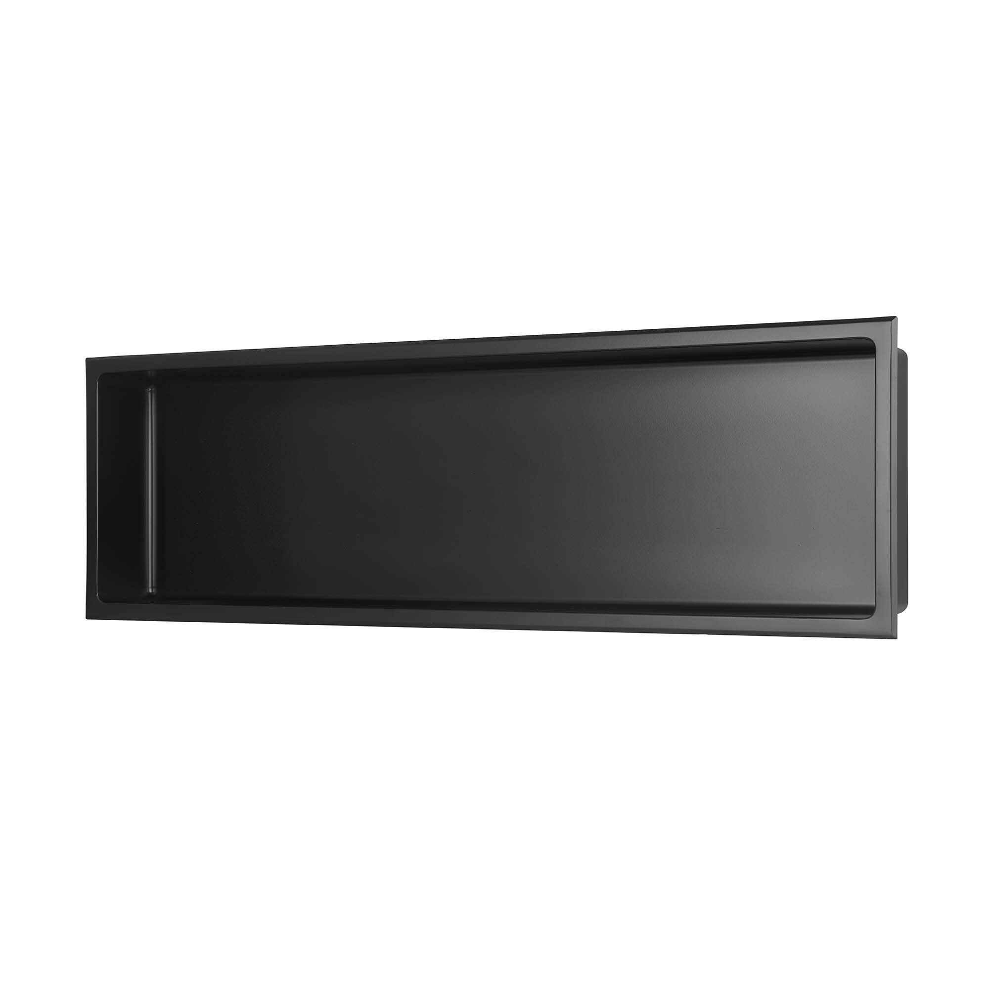 Niche murale en acier inoxydable Stilform noir mat en 30x30, 60x30 cm ou 90x30 cm