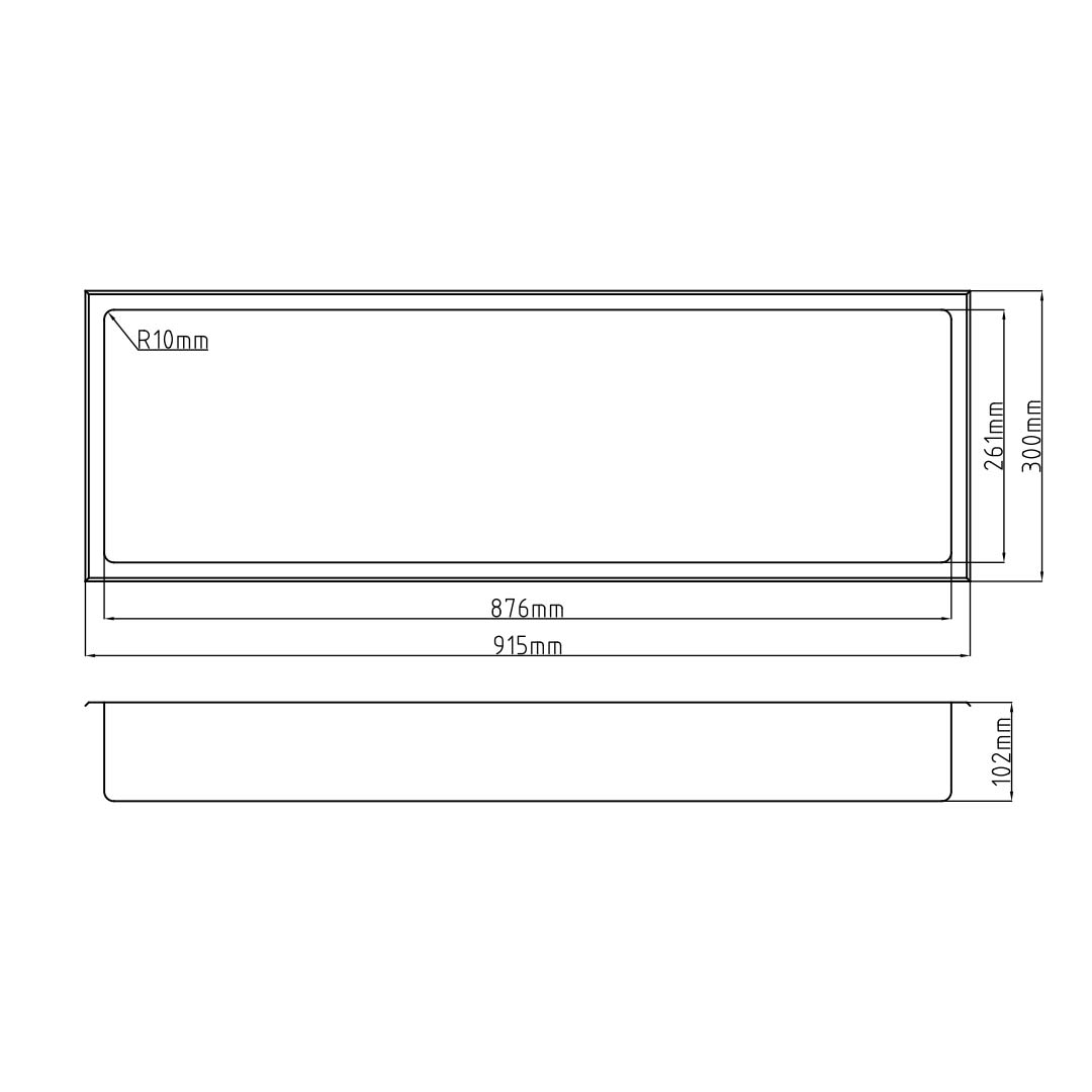 Niche murale Stilform en acier inoxydable brossé, dimensions 30x30, 60x30 ou 90x30 cm