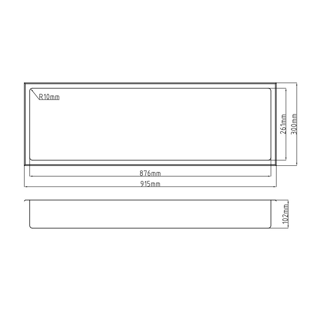 Stilform Wandnische Gebürsteter Edelstahl in 30x30, 60x30 oder 90x30 cm