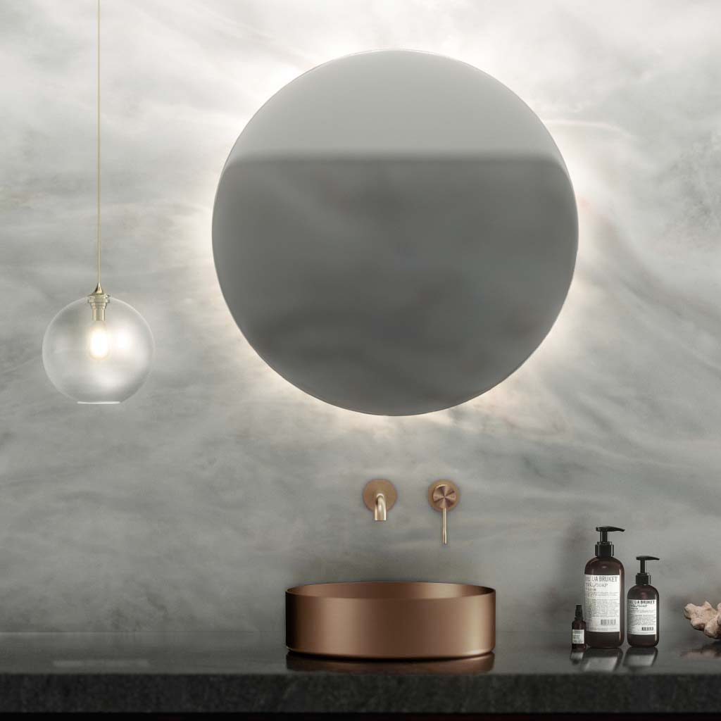 Lavabo Park en cuivre brossé, en acier inoxydable de haute qualité, posé sur plan sans trou pour robinet, 400 x 145 mm