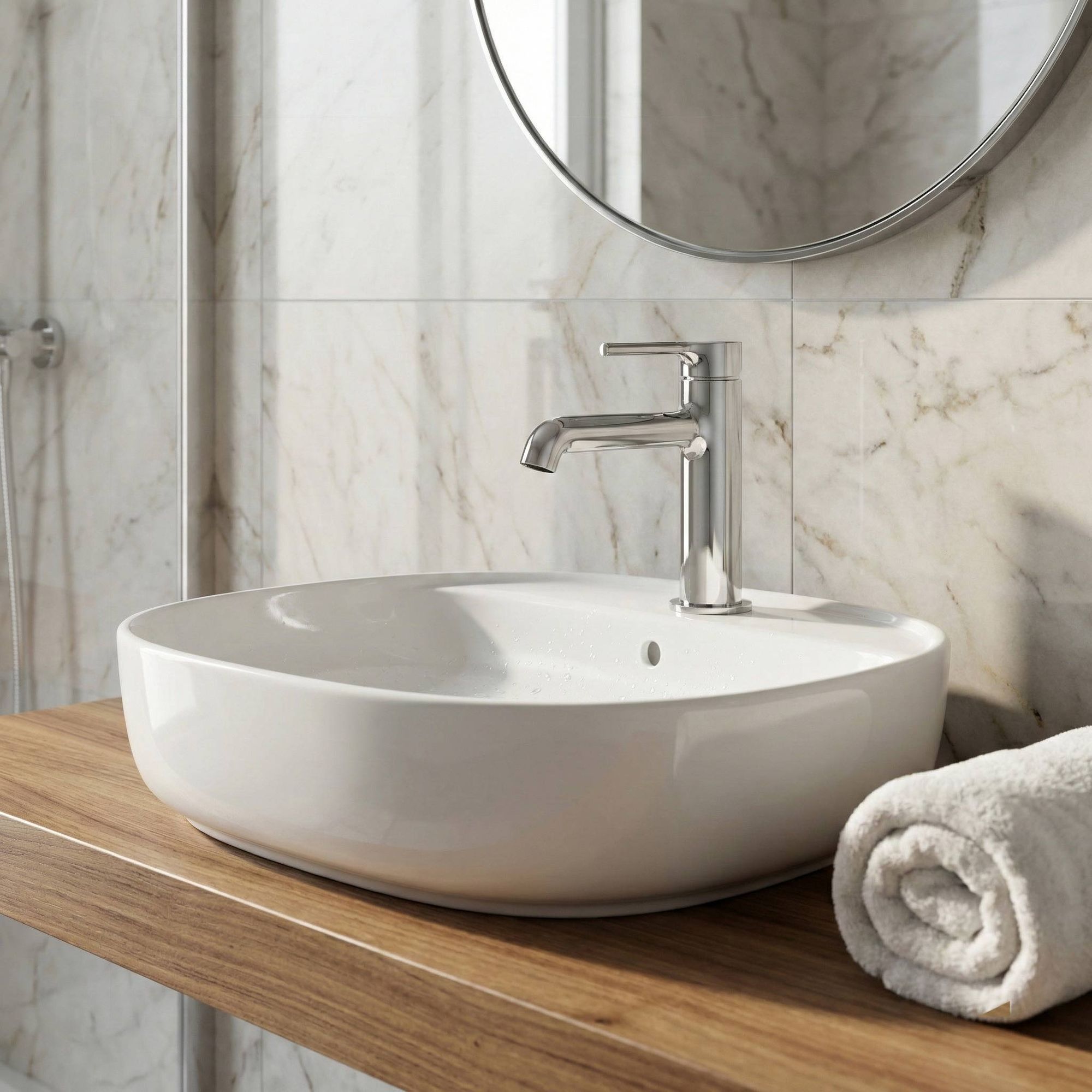 Modern washbasin faucet Park 2.0 made of stainless steel in Chrome or Black Matt