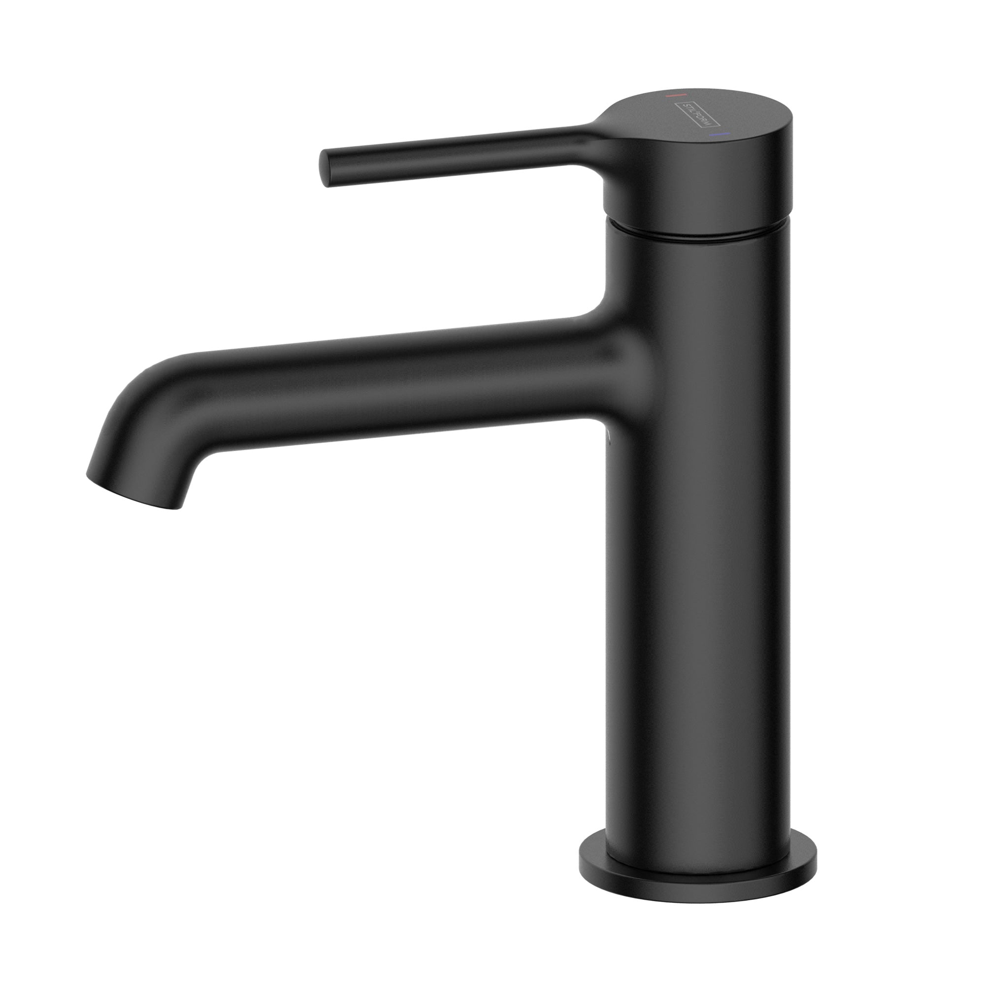 Grifo de lavabo moderno Park 2.0 de acero inoxidable en cromo o negro mate