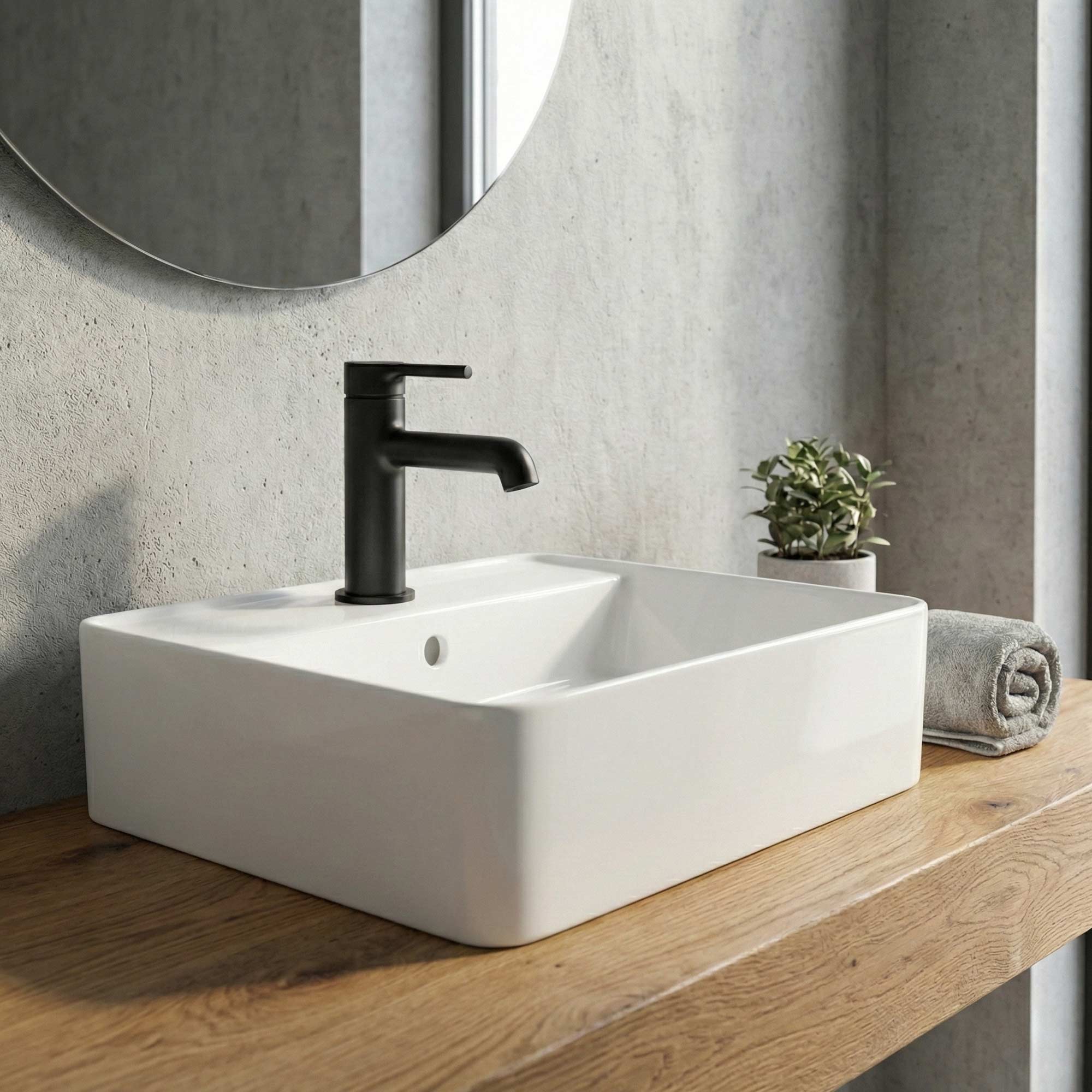 Modern washbasin faucet Park 2.0 made of stainless steel in Chrome or Black Matt