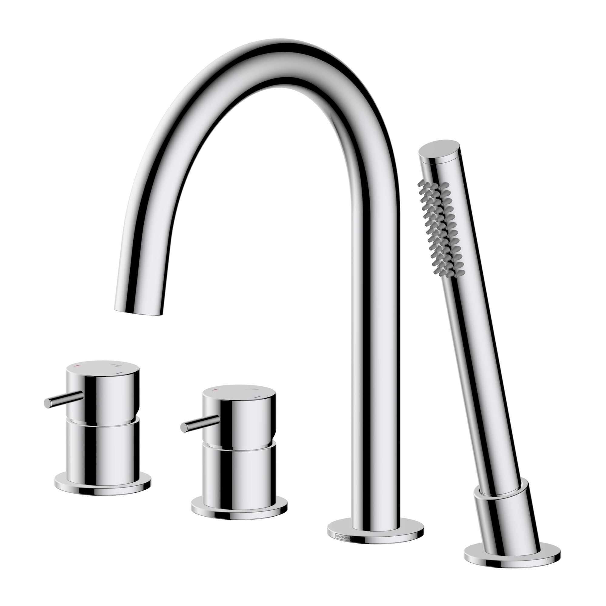 Stilform Mitigeur de bord de baignoire 4 trous Park - Acier inoxydable 304 - Chrome ou Noir Mat