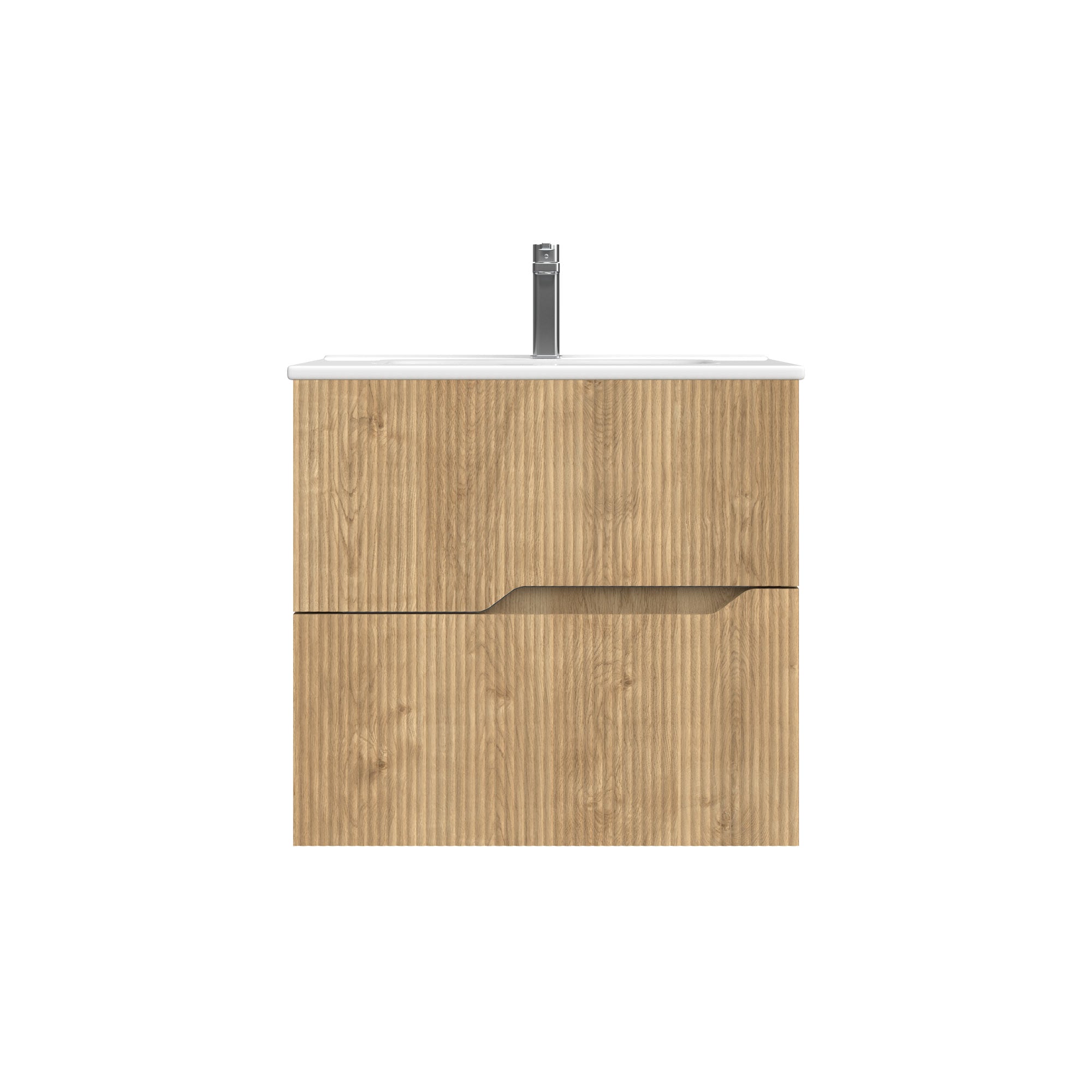 Bamboo – Waschtisch mit Unterschrank Set in Eiche Natur