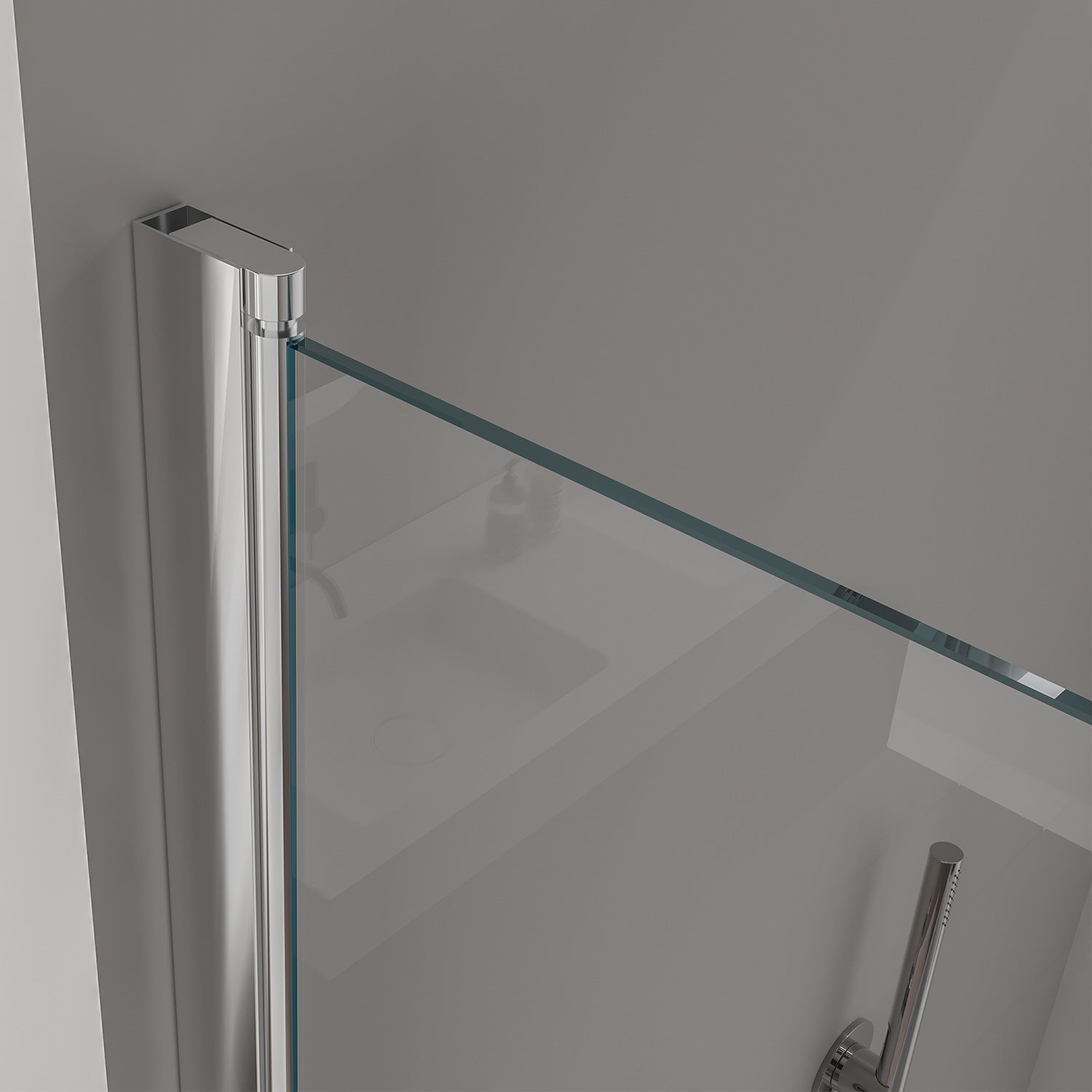 Parete vasca in vetro, schermo doccia cromato 80x140 o 100x140