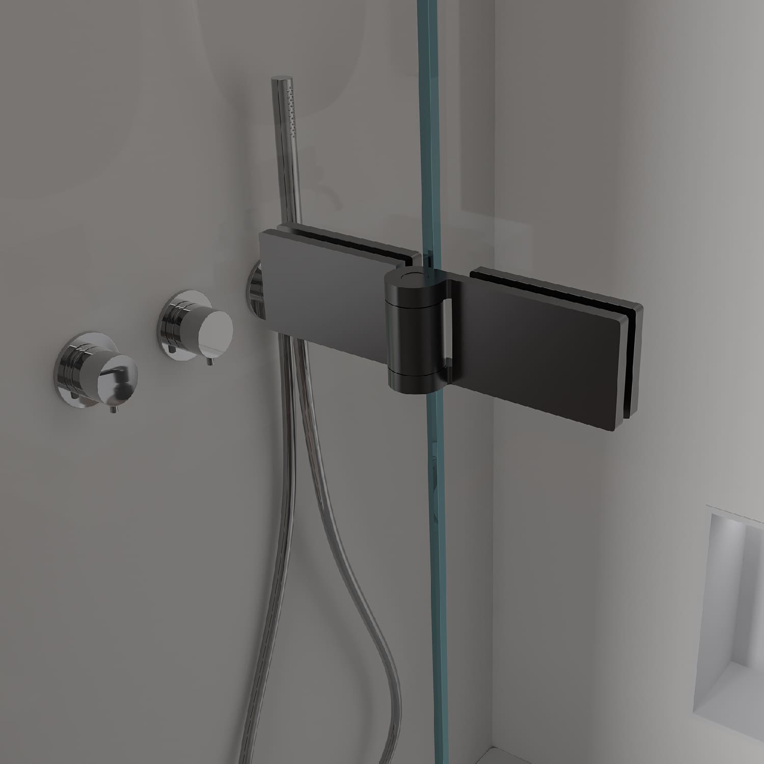 Parete doccia pieghevole nera opaca per vasca da bagno 120x140