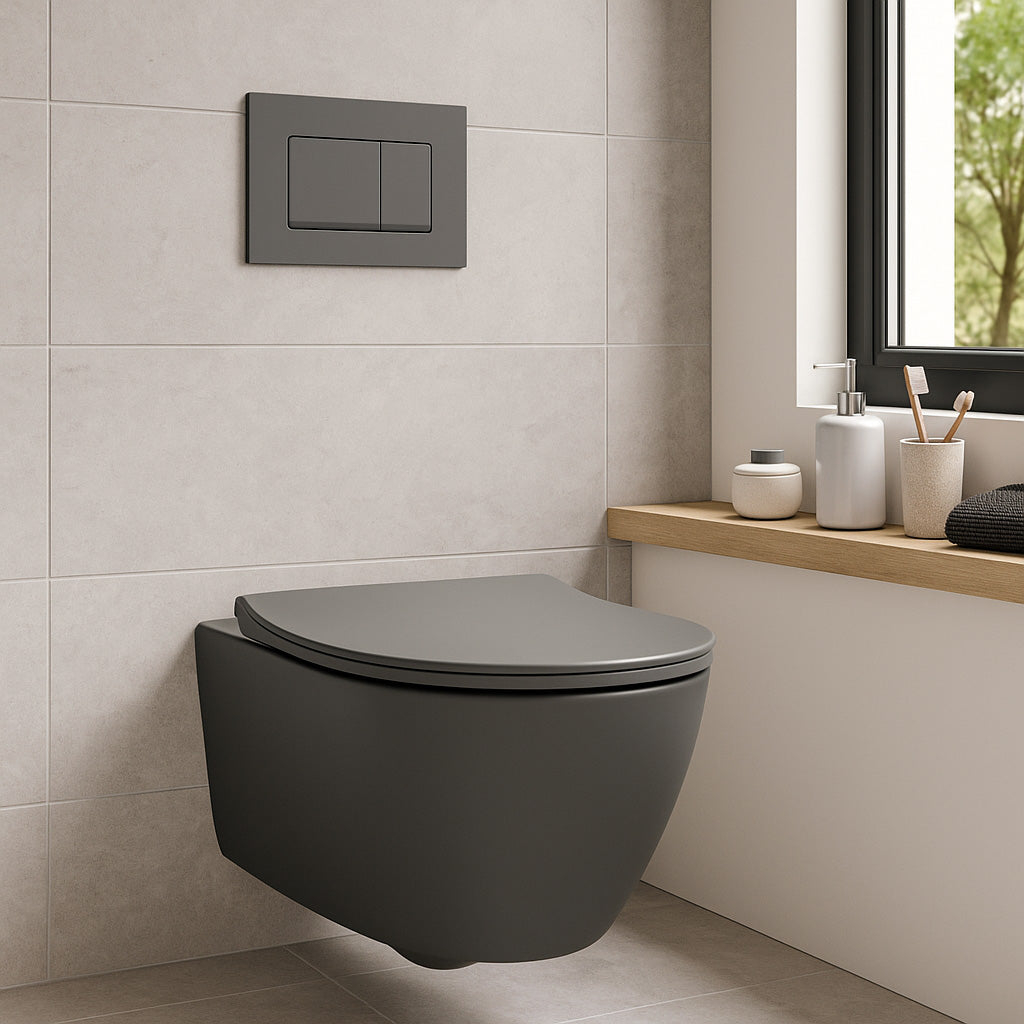 Plaque de commande Gunmetal Compatible avec Geberit Duofix Sigma/Delta 2 Dual Flush