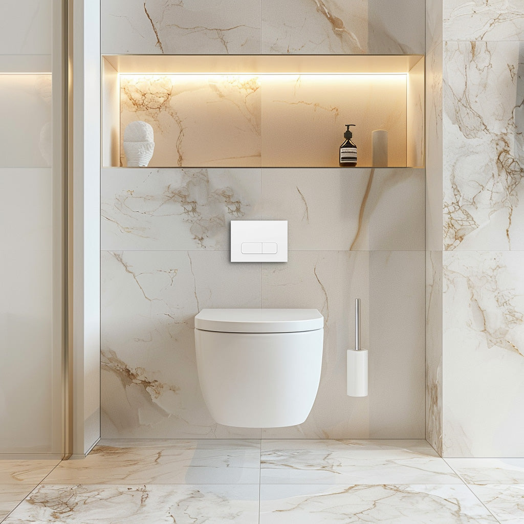 Plaque de commande blanche mate compatible avec Geberit Duofix Sigma / DELTA, double chasse