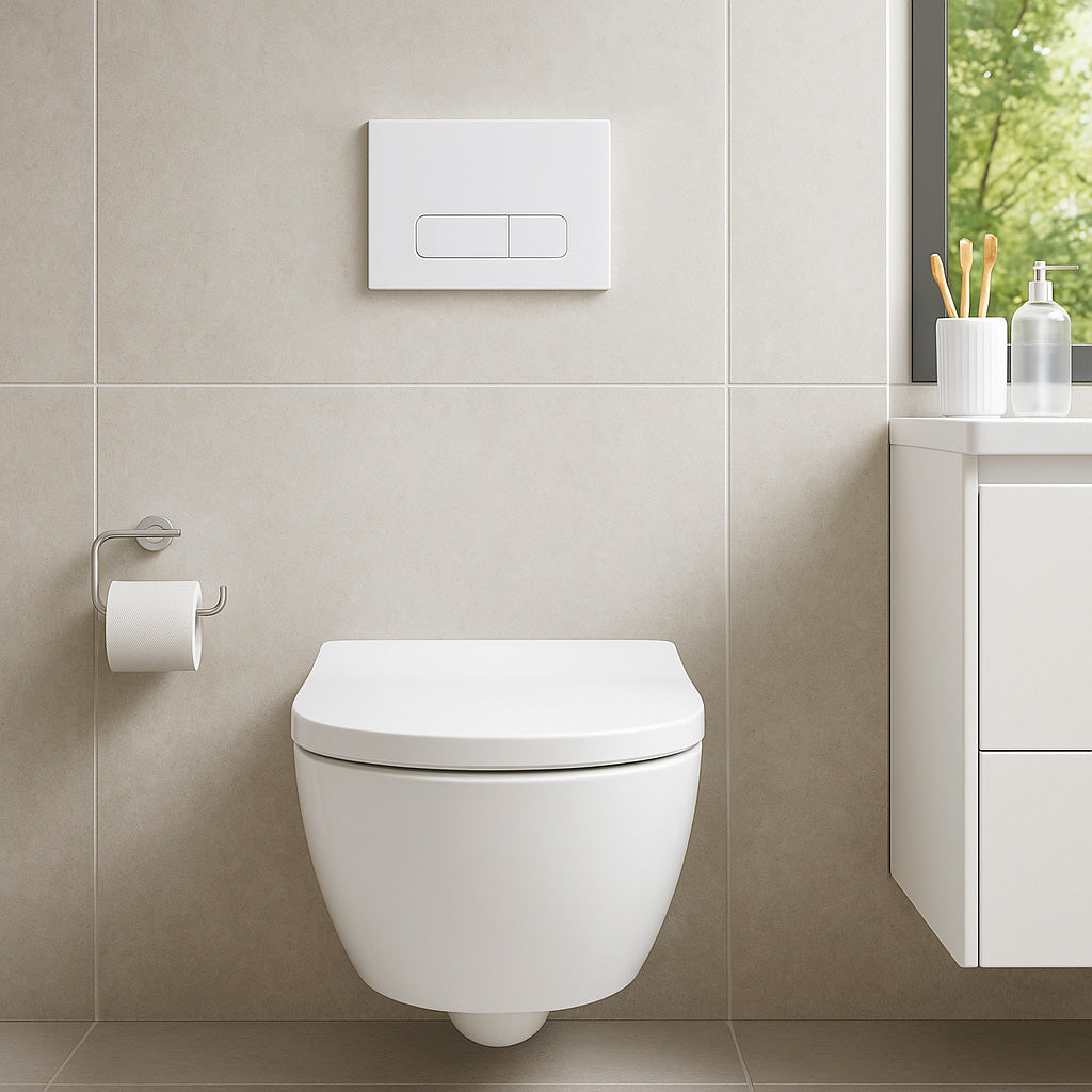 Plaque de commande blanc mat compatible avec Geberit Duofix Sigma / DELTA 2 double chasse d'eau