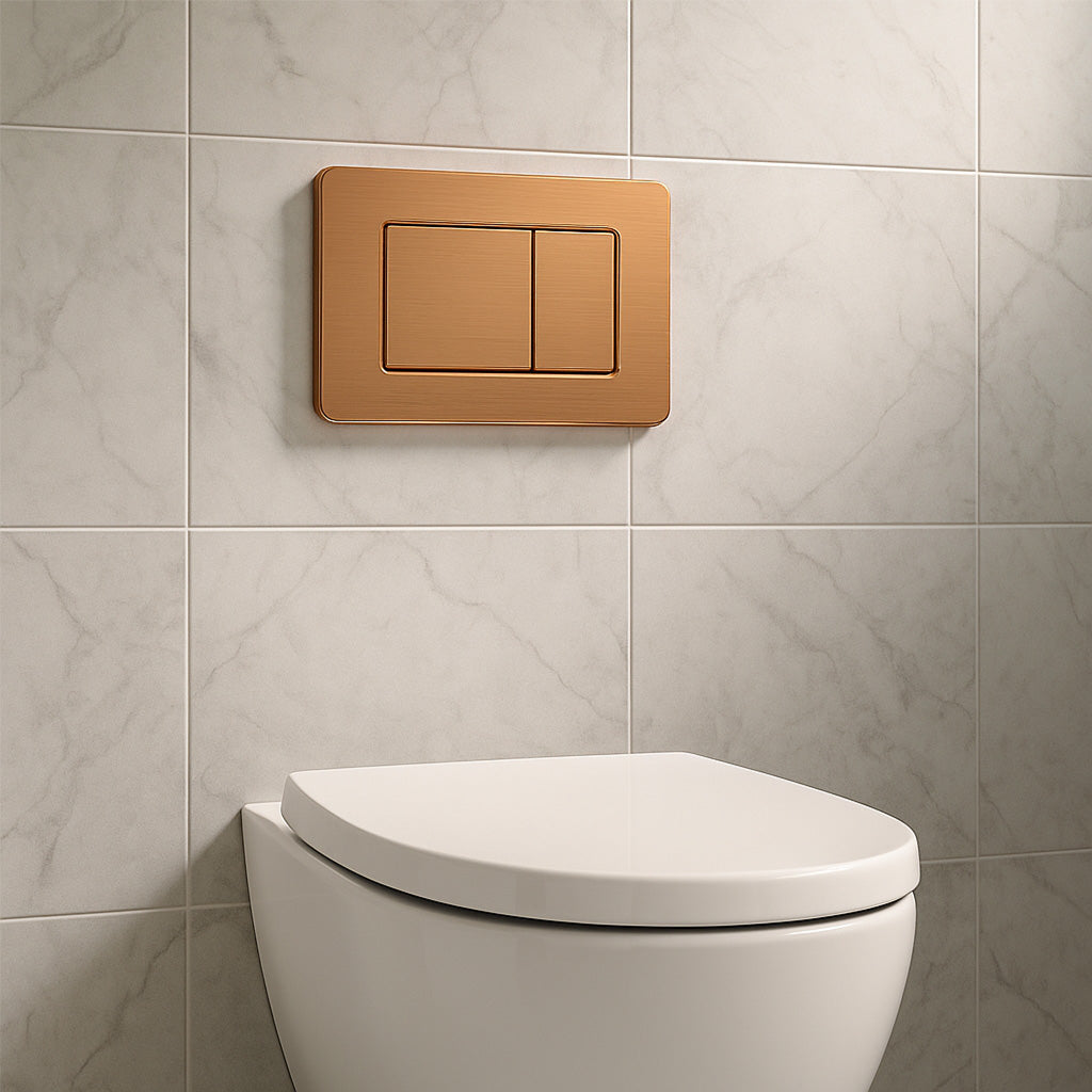 Drückerplatte Rosegold Gebürstet Kompatibel zu Geberit Duofix Sigma / DELTA 2 Mengenspülung