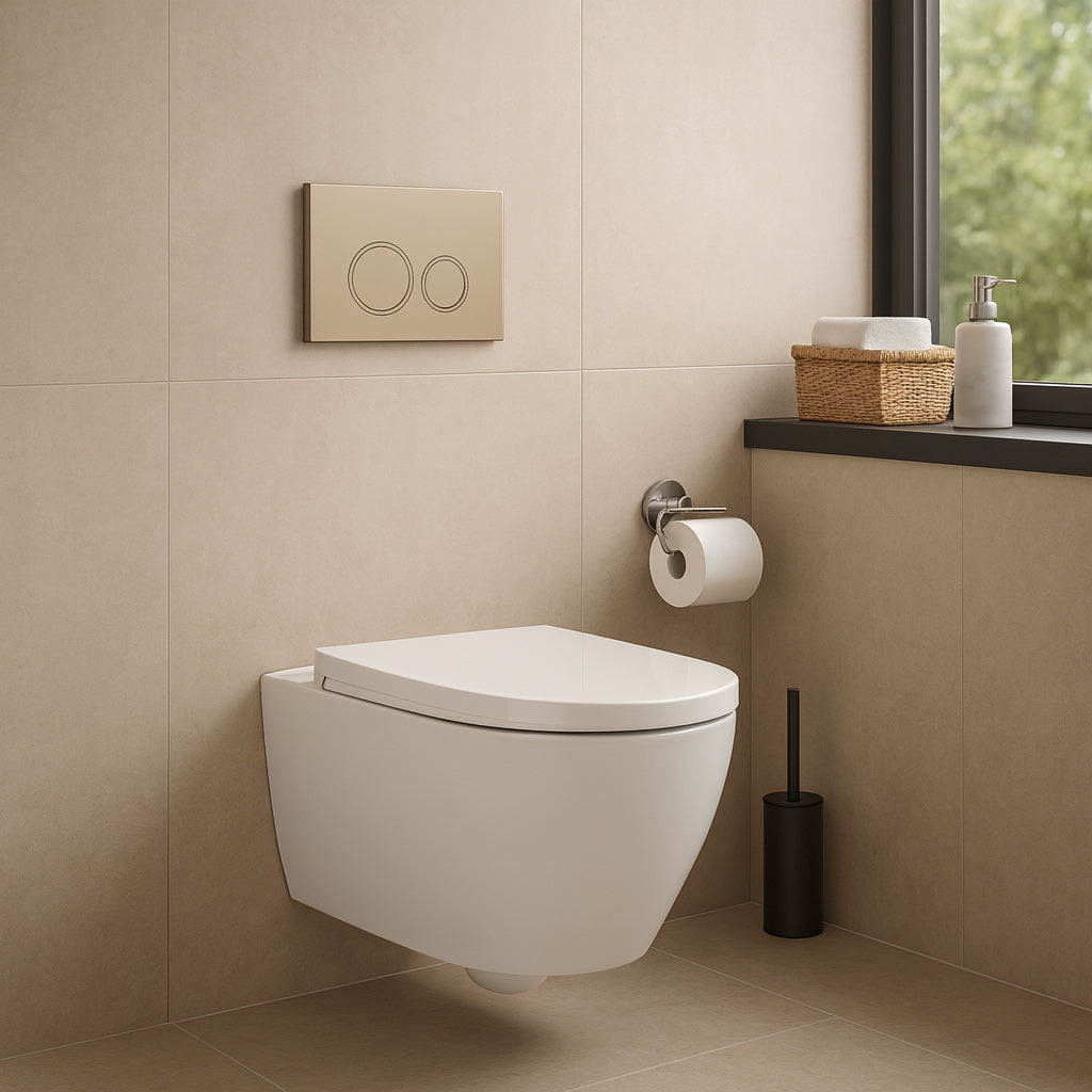 Plaque de commande Champagne Or Mat Compatible avec Geberit Duofix Sigma (UP 320) Double chasse