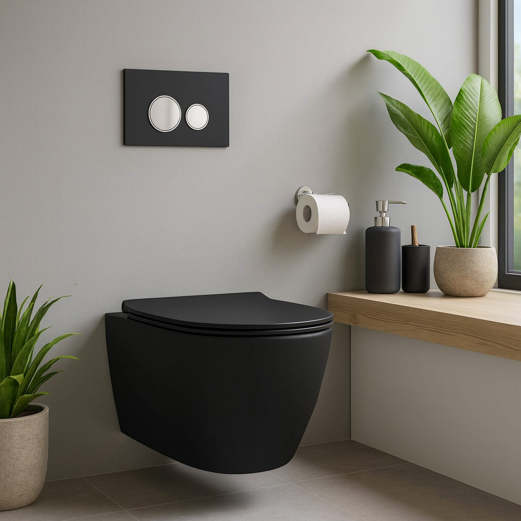 Plaque de commande en verre noir compatible avec Geberit Duofix Sigma (UP 320) à double chasse
