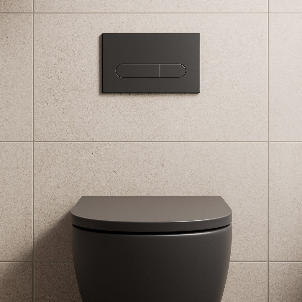 Drückerplatte Gunmetal ABS Kompatibel zu Geberit Duofix Sigma / DELTA 2 Mengenspülung