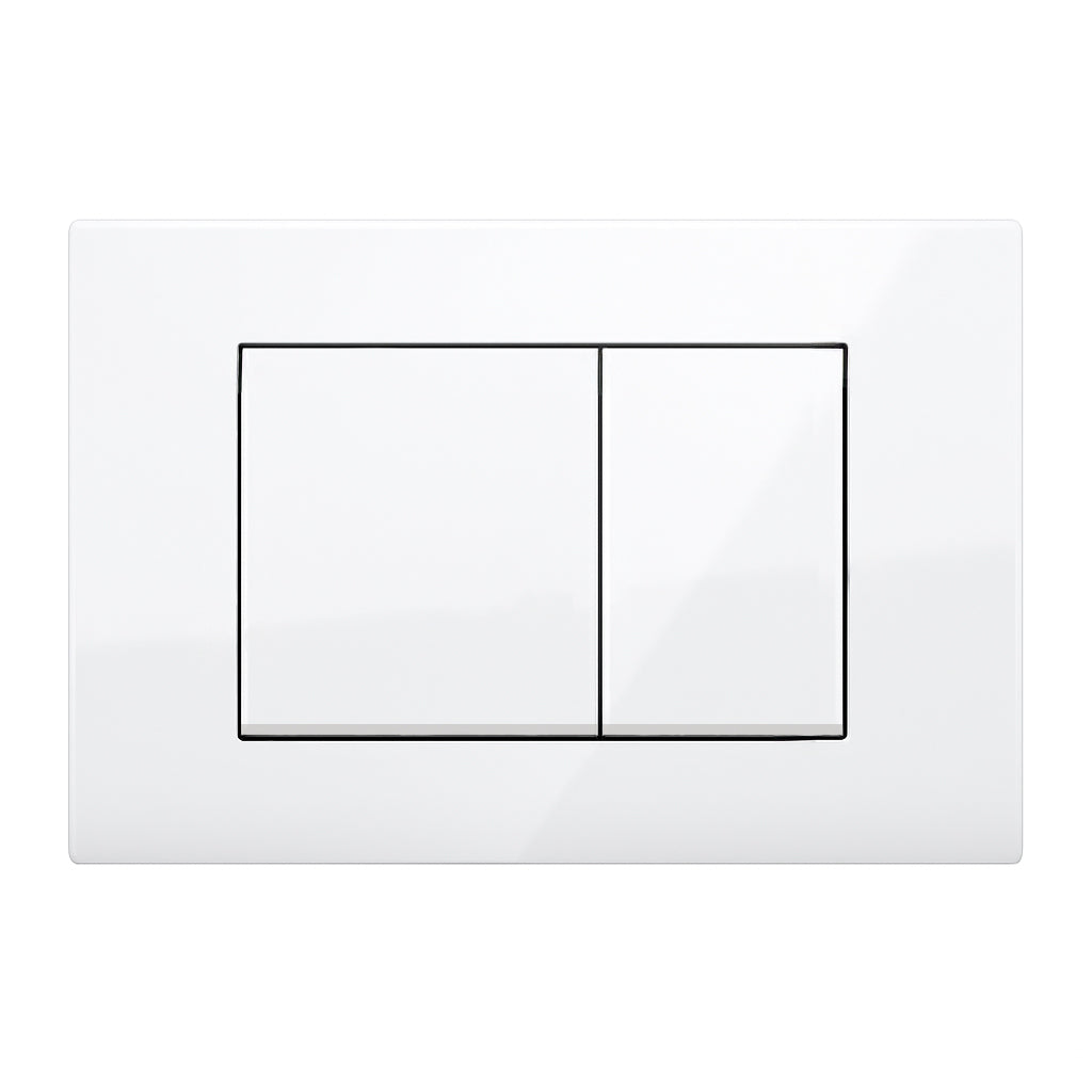 Plaque de commande blanc brillant compatible Geberit Duofix Sigma (UP 320) double débit